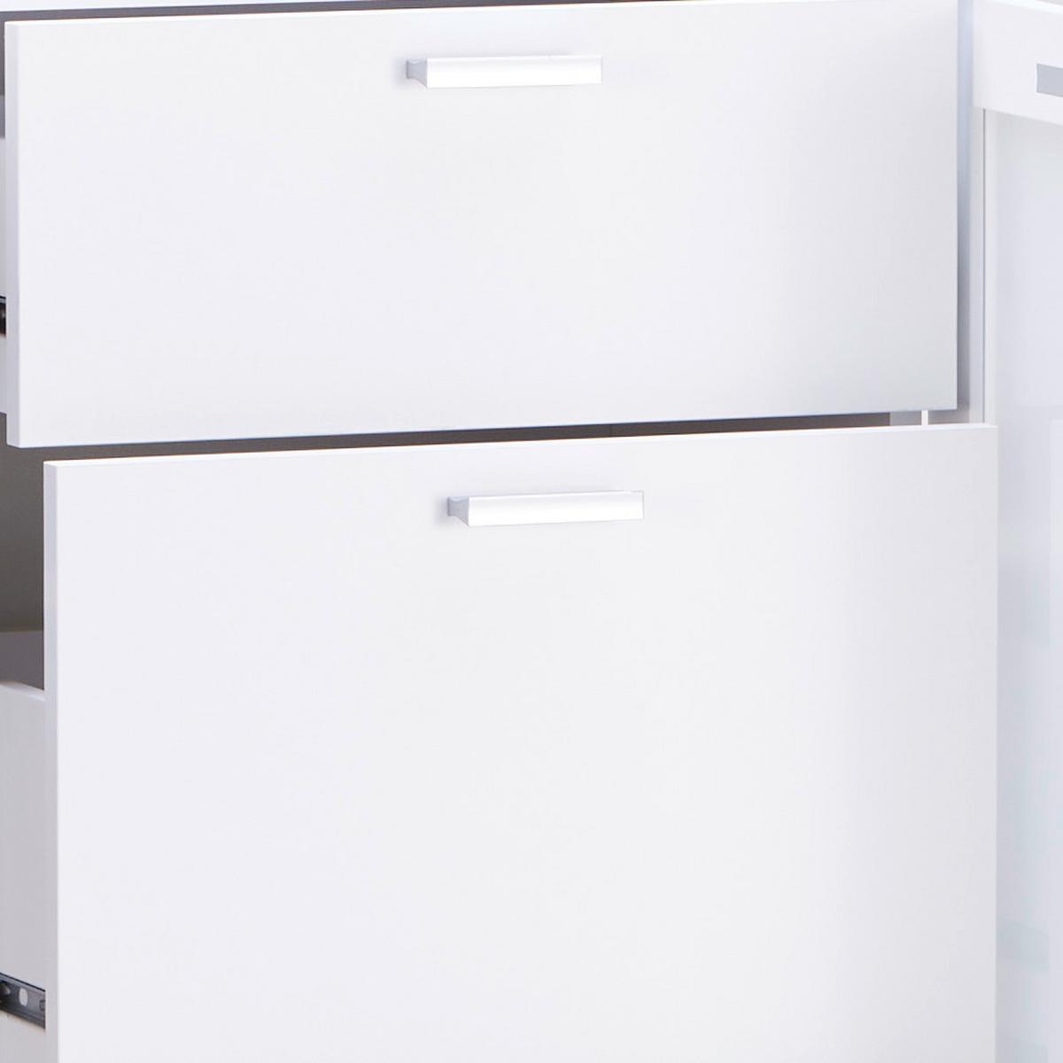 Komoda Xeno, Bela, Mlečno Steklo - bela, Konvencionalno, umetna masa/leseni material (180/115/37cm) - Mömax