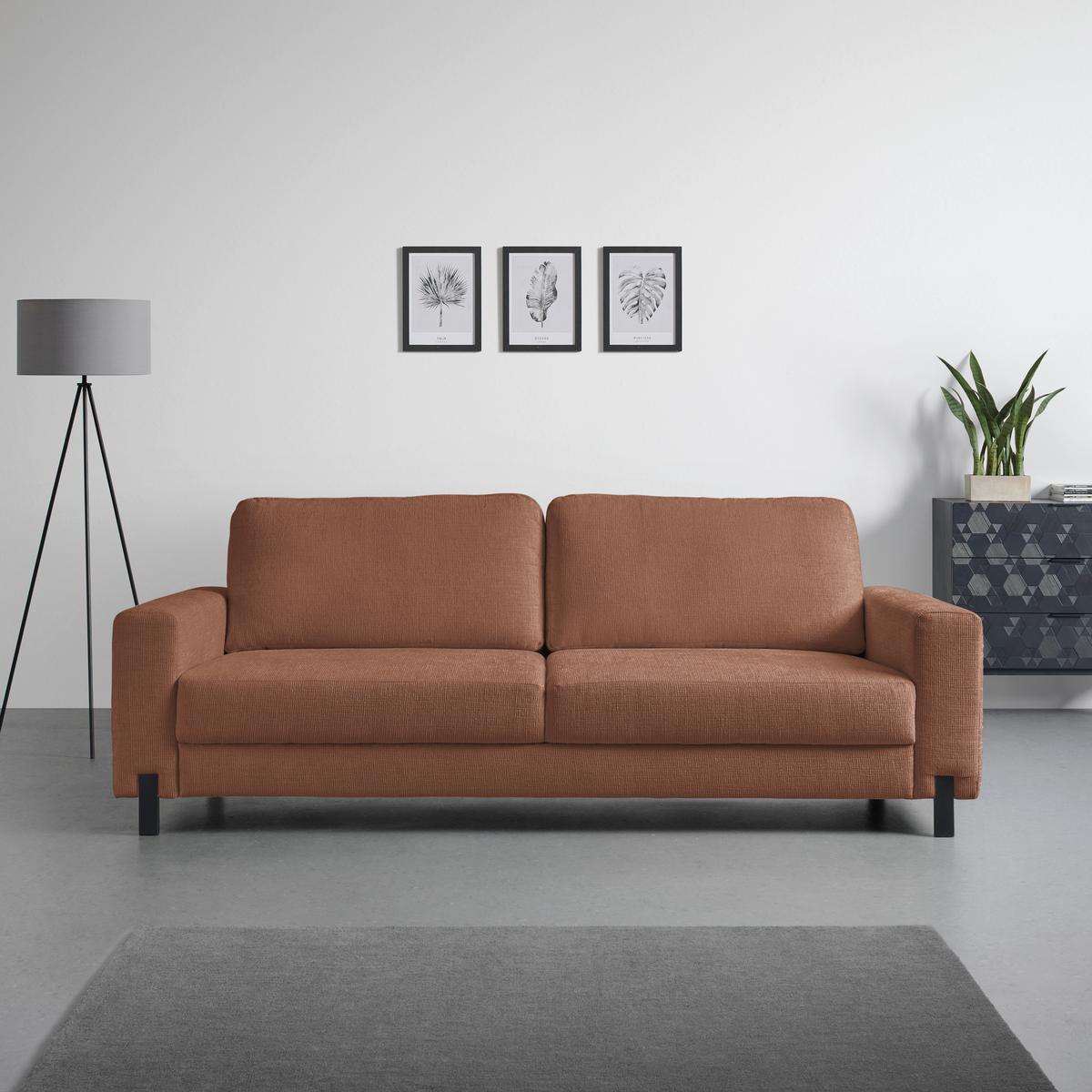 3-Sitzer-Sofa Piega Rosa - Schwarz/Rosa, MODERN, Textil/Metall (230/66-87/96cm) - Mömax