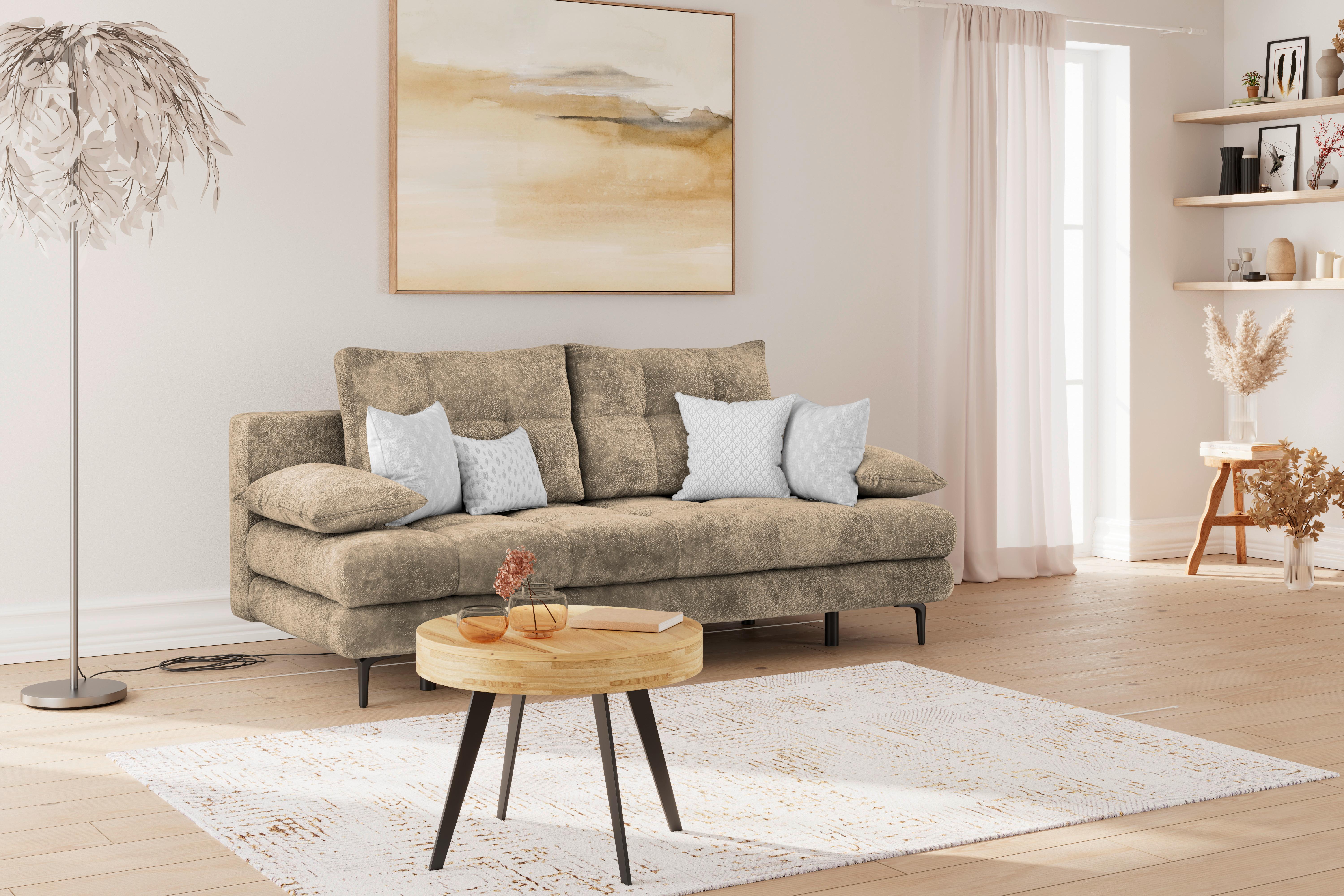 Trosjed Perla - svijetlo smeđa/crna, Konvencionalno, tekstil/metal (203/94/96cm)