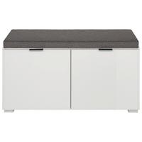 Sitzbank In Weiss - Chromfarben, Modern, Glas/Holzwerkstoff (85/48/37cm) - Premium Living