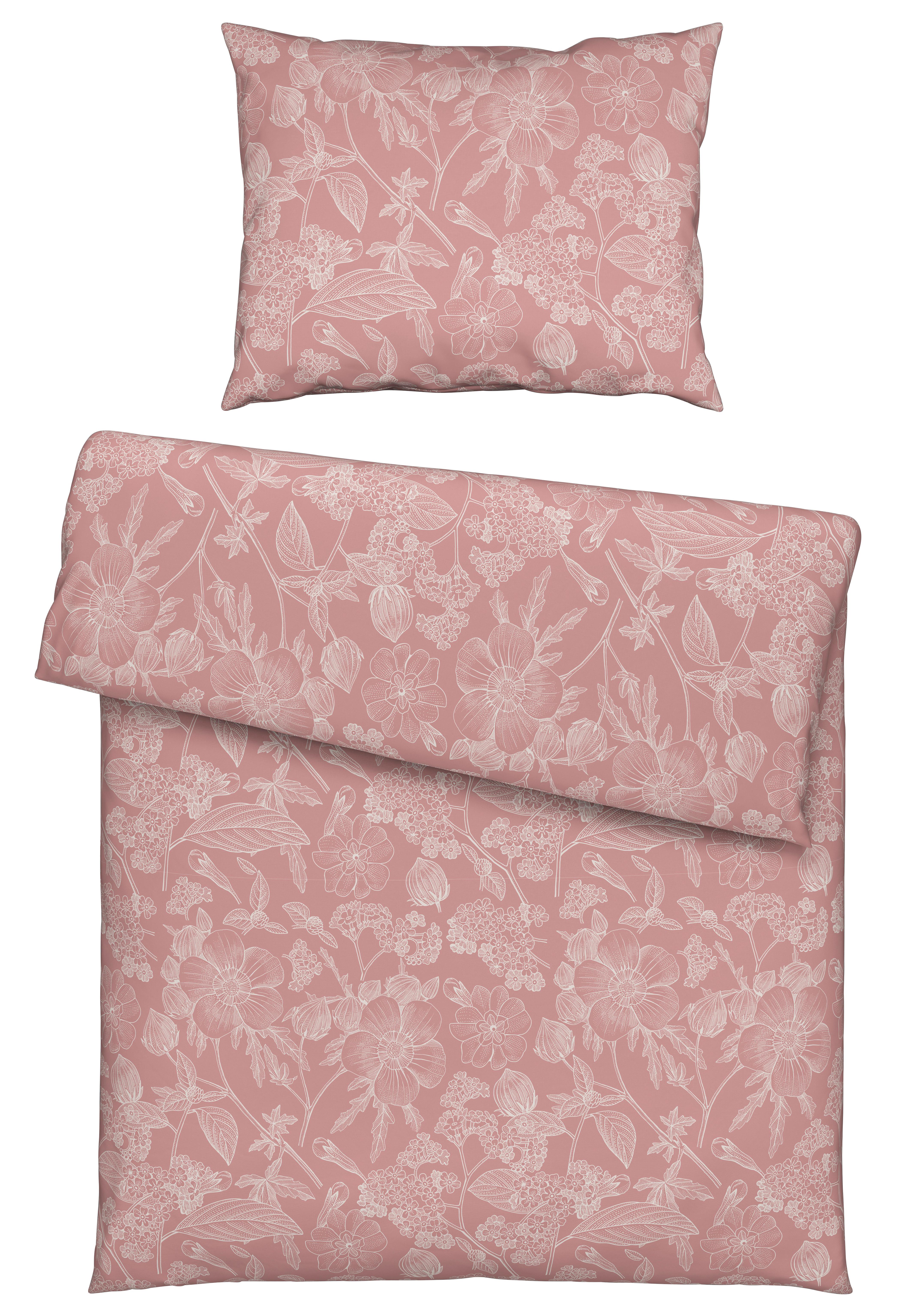 Bettwäscheset Linette - Rosa, Romantik / Landhaus, Textil (160/210cm) - Modern Living