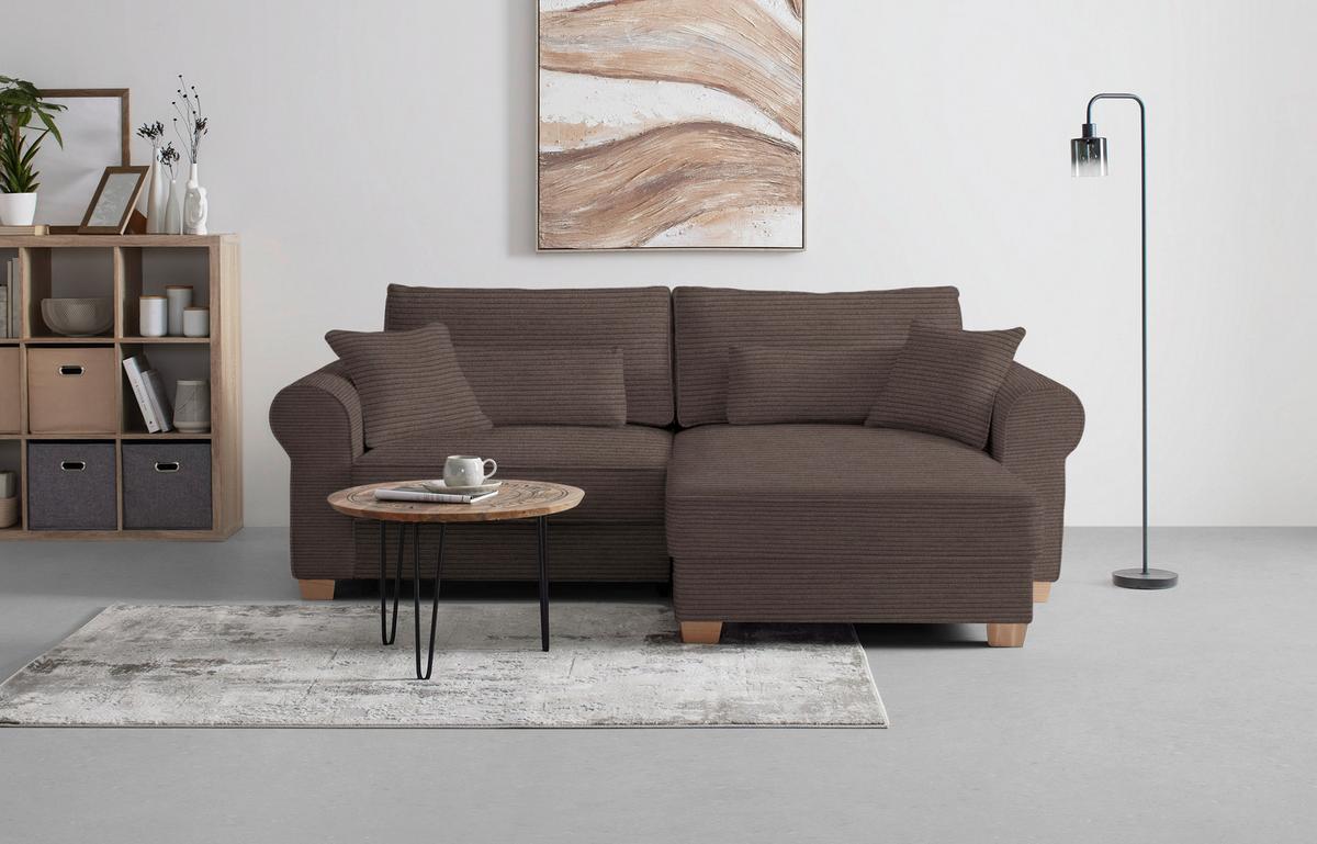 Wohnlandschaft Angelo Mokka - Mokka, MODERN, Holz/Holzwerkstoff (255/92/185cm) - Mömax