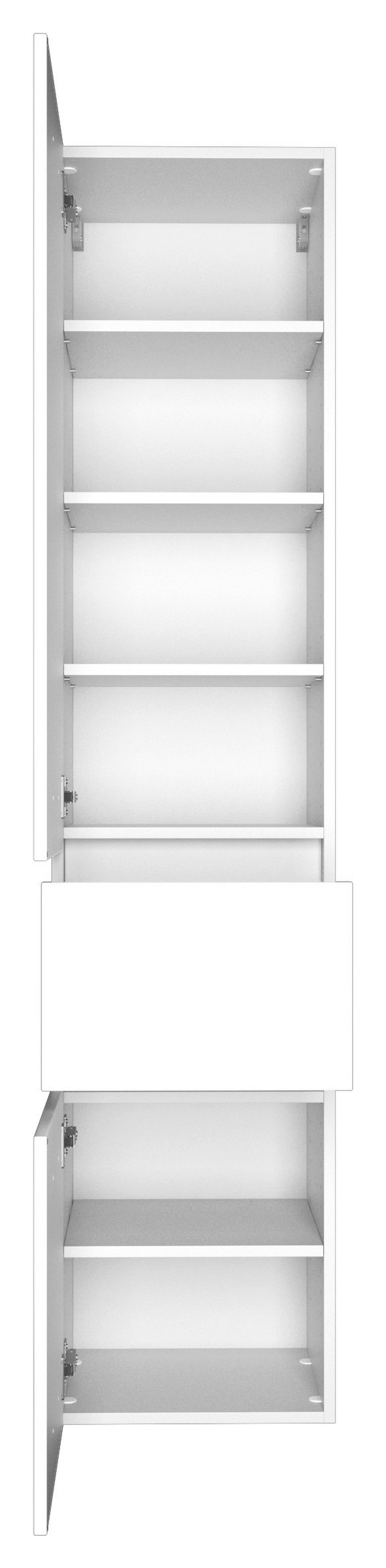 Hochschrank in Weiss 'Pienza' - Silberfarben/Weiß, Basics, Holzwerkstoff/Kunststoff (40/185/35cm) - Held