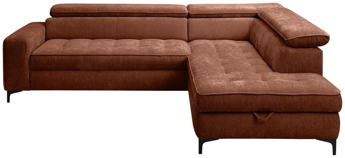 Kutna Garnitura Talia - boje hrđe/crna, Basics, tekstil/metal (251/70-90/203cm) - Modern Living