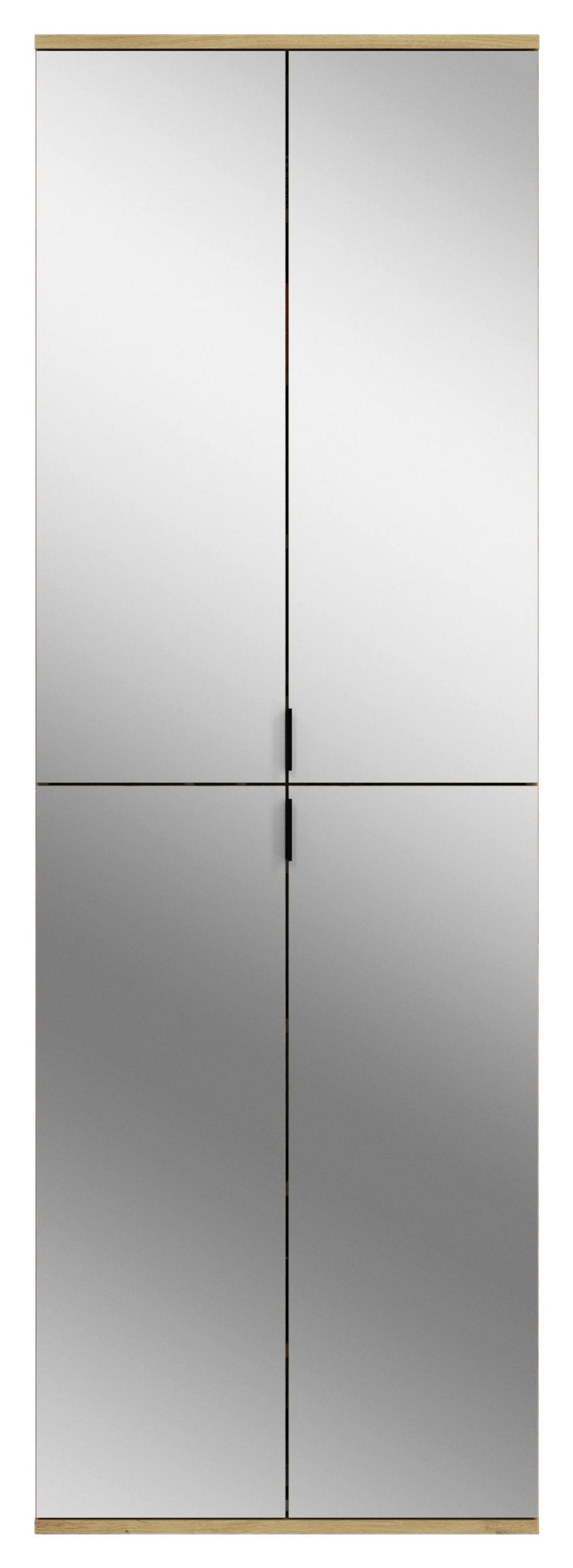 Gaderobenschrank Projekt X ca. 91x193 cm Eiche Artisan - Eichefarben/Grau, KONVENTIONELL, Glas/Holzwerkstoff (91/193/34cm) - MID.YOU