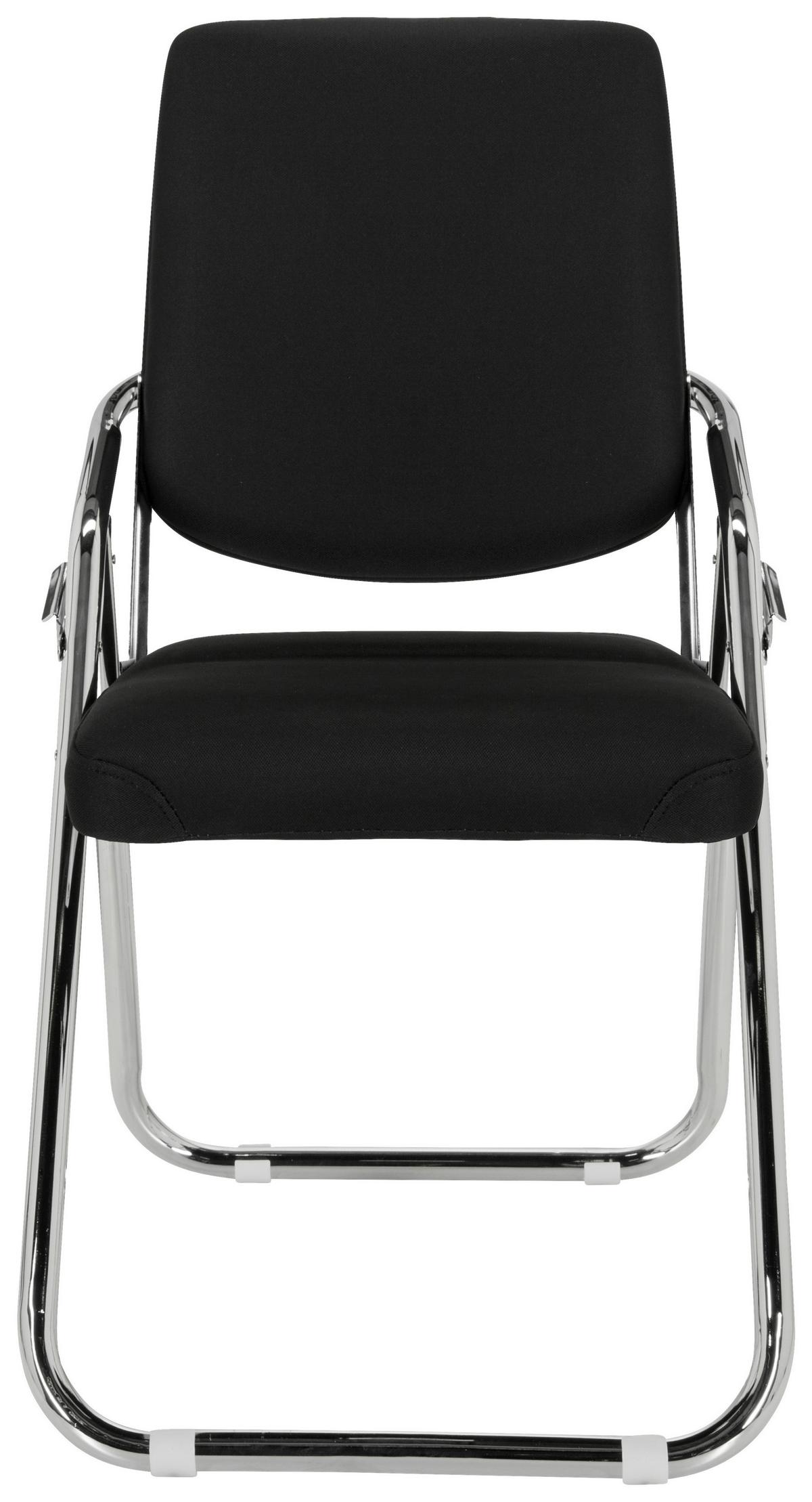 Konferenčni Stol Esto, Črna - barve kroma/črna, Basics, kovina/tekstil (46/90/40cm) - MID.YOU