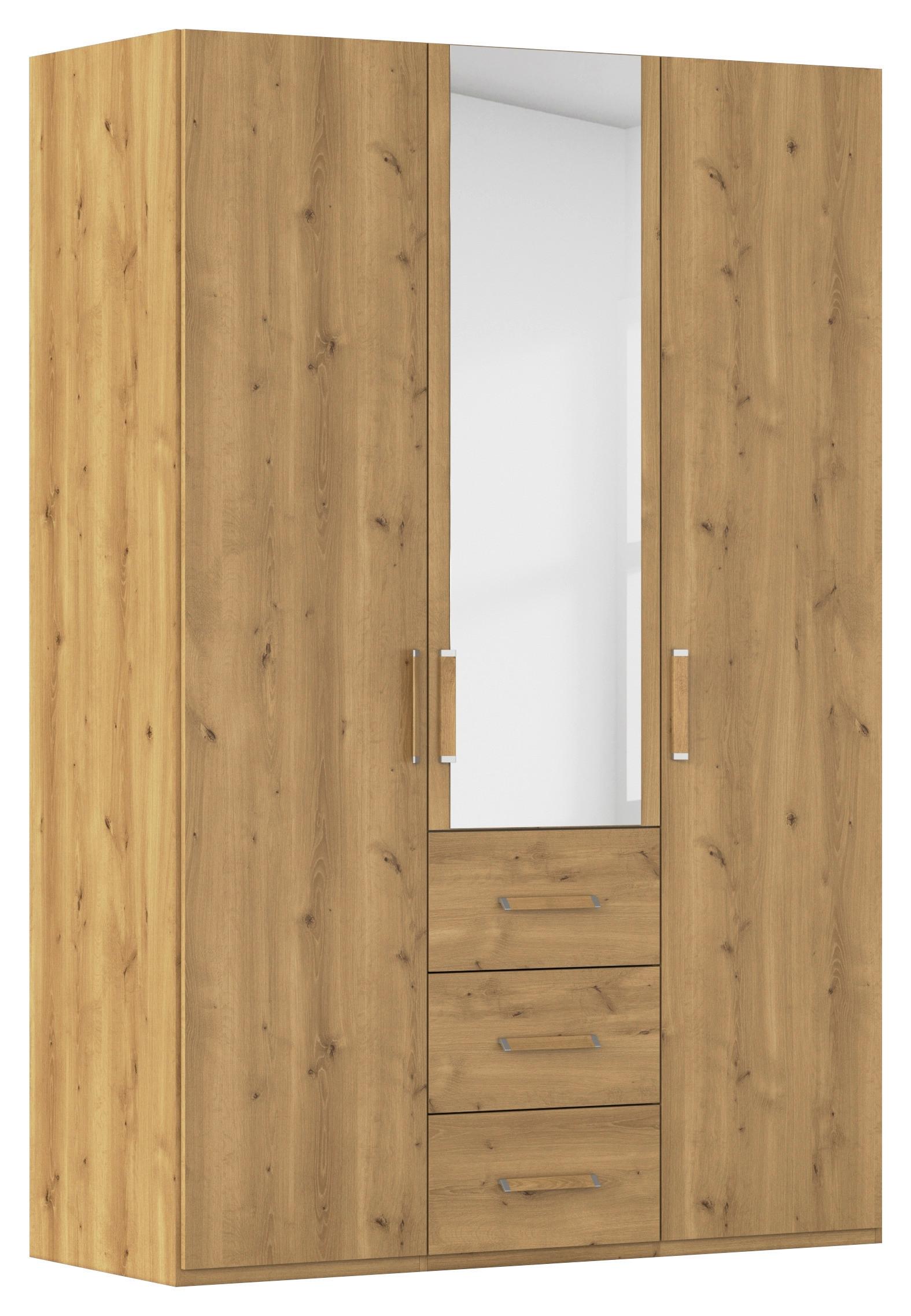 Omara S Klasičnimi Vrati Evelyn, Barva Hrasta - barve hrasta, Design, umetna masa/steklo (151/223/60cm) - Novel