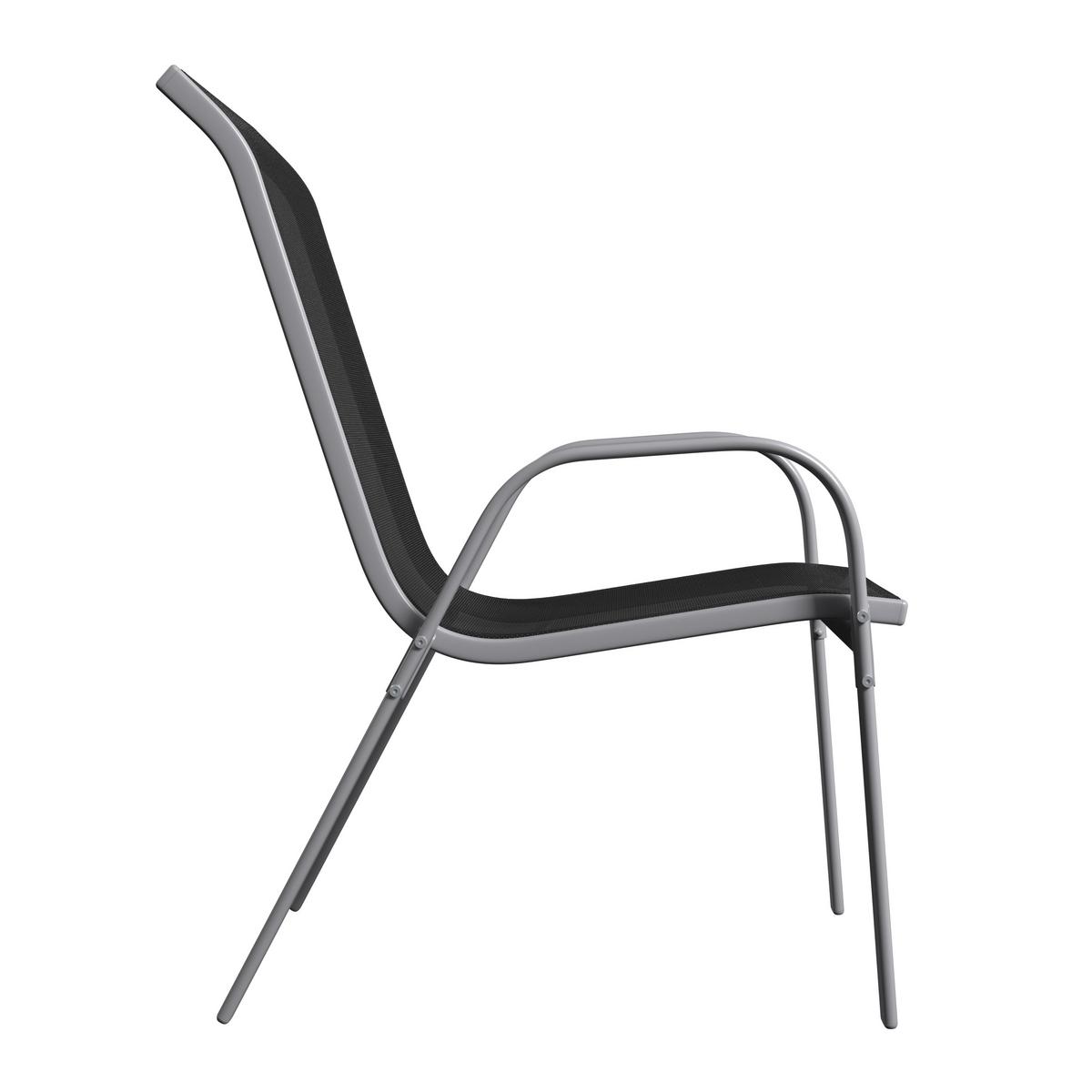 ZESTAW FOTELI OGRODOWYCH CASTIGLIONE - kolor srebrny/czarny, Modern, metal/tkanina (54/94/73cm) - Ambia Garden