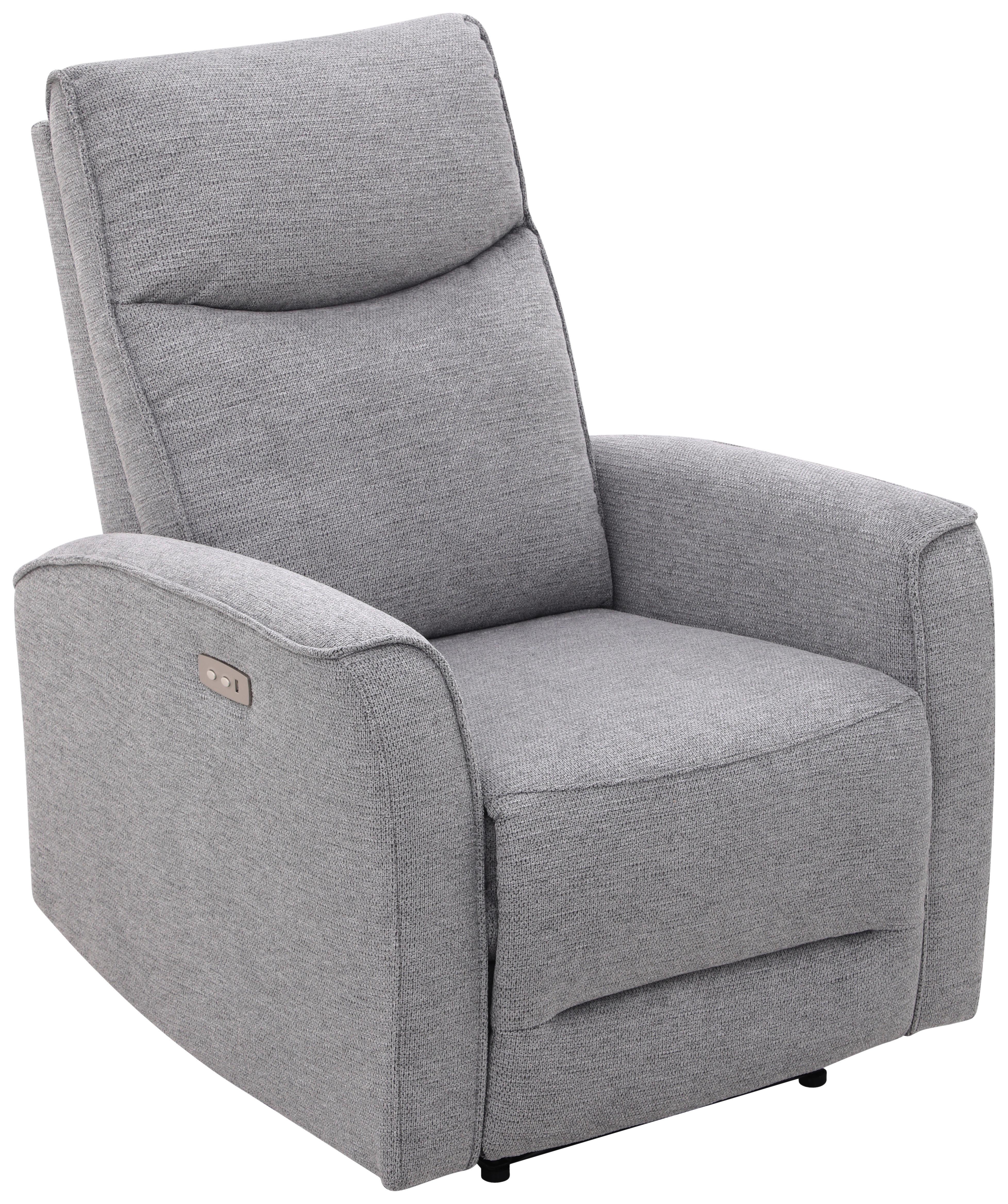 Tv Fotelj Leon, Temno Siva, Relaks Funkcija - temno siva/črna, Basics, kovina/umetna masa (80/102/96cm) - Ondega