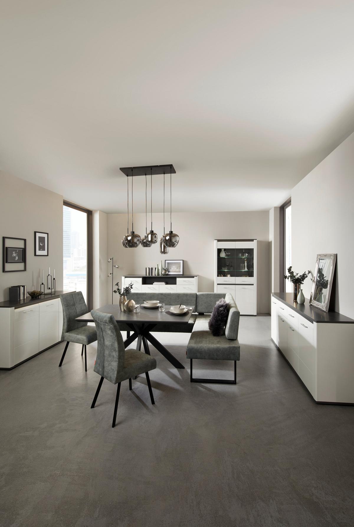 Comodă înaltă Alassio - alb/grafit, Modern, material pe bază de lemn (203,6/104/40,5cm) - Mömax