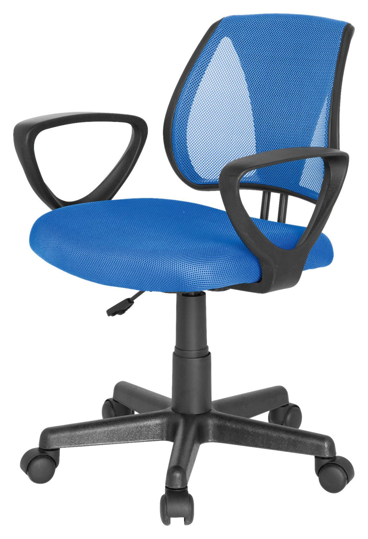 Jugenddrehstuhl Kiddy CD ca. 58x75-92x45 cm Blau - Blau/Schwarz, Basics, Kunststoff (58/75-92/45cm) - MID.YOU