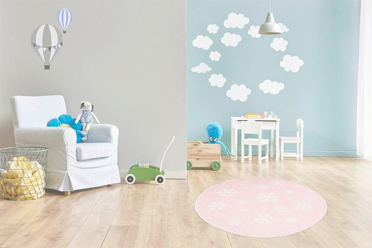 Kinderteppich Bambini 400 Rosa - Weiss/Rosa, Basics, Textil (160cm) - Kayoom