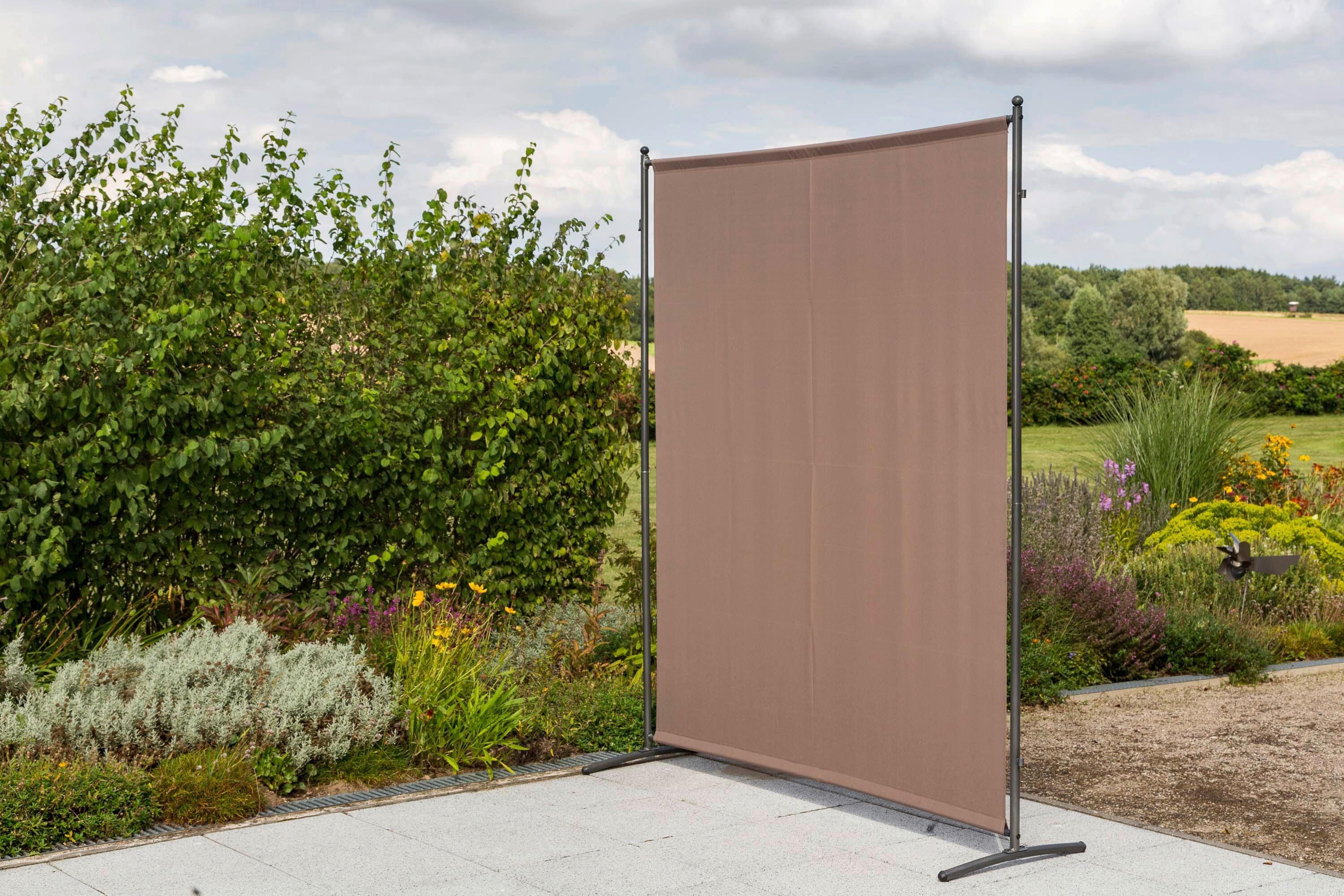 Sichtschutz Textil Silber/Taupe - Taupe/Silberfarben, KONVENTIONELL, Textil/Metall (155/188/50cm) - Gardenson