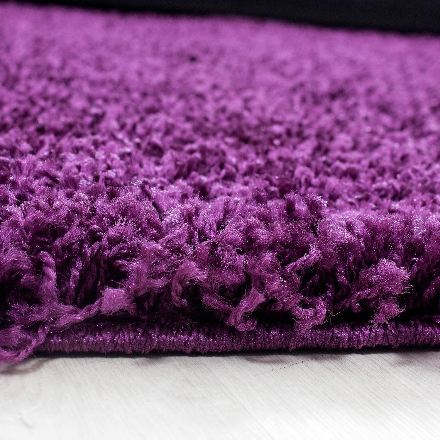 Hochflorteppich Dream Lila Ø ca. 120cm - Lila, KONVENTIONELL, Textil (120cm) - Novel