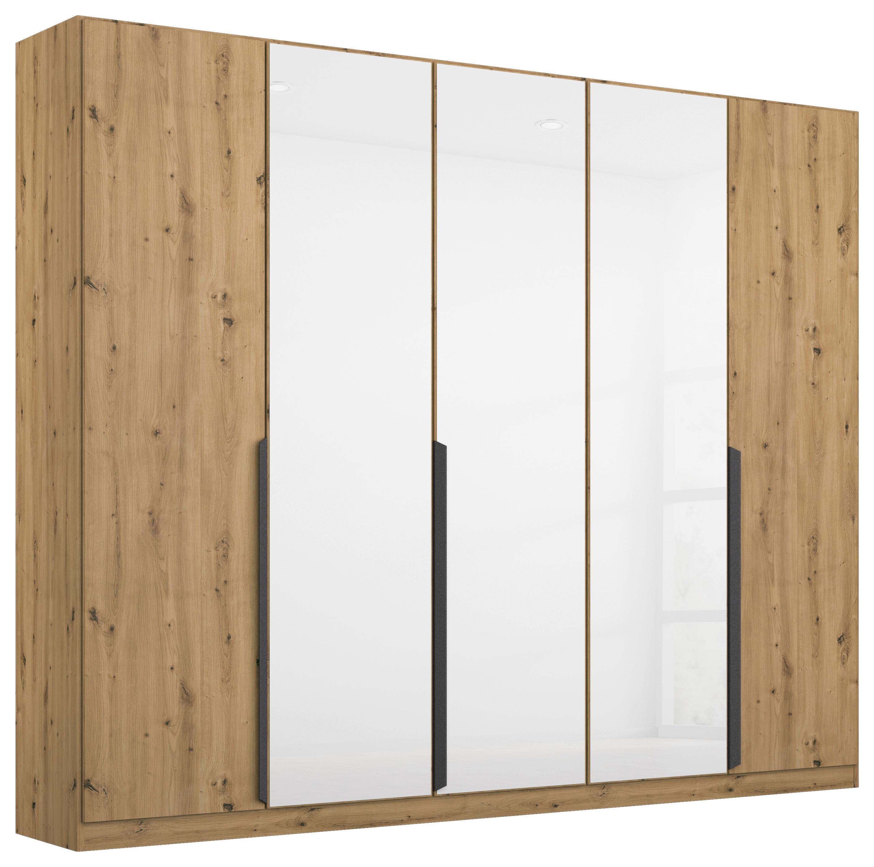 DULAP USI ROTATIVE ARTEMIS - alb/stejar Artisan, Modern, sticlă/material pe bază de lemn (225/210/54cm) - Modern Living