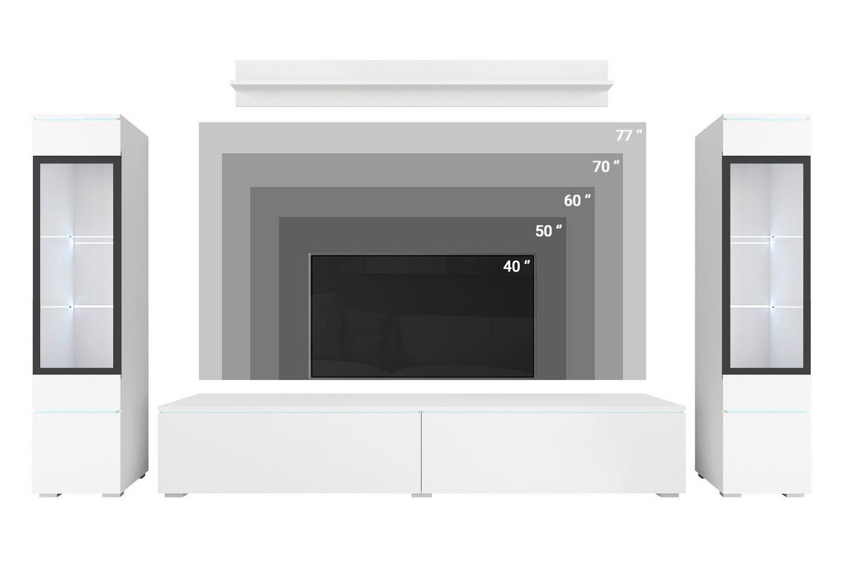 Dnevni Regal Vera I, Antracit, Barva Kostanja, Z Osvetlitvijo - siva/barva kostanjevega hrasta, Trend, umetna masa/steklo (240/130/33cm) - P & B