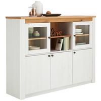 Vitrina Rovigio, Barva Macesna, Bela - bela/barve macesna, Konvencionalno, kovina/umetna masa (155/118/42cm) - Landscape