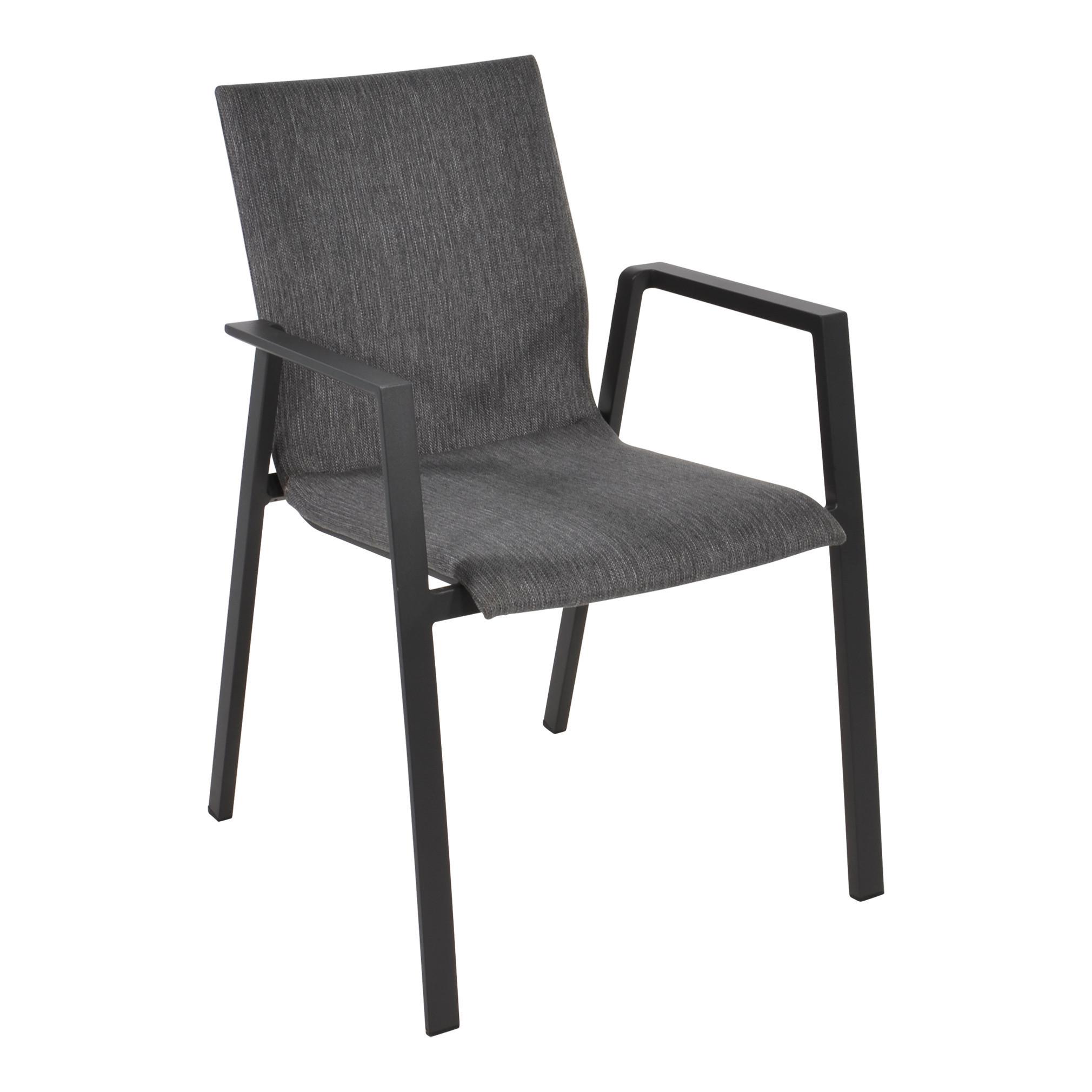 KRZESŁO SZTAPLOWANE FARDAU NEGRO 41965 - antracytowy/szary, Basics, metal/tkanina (55,5/60/83cm)