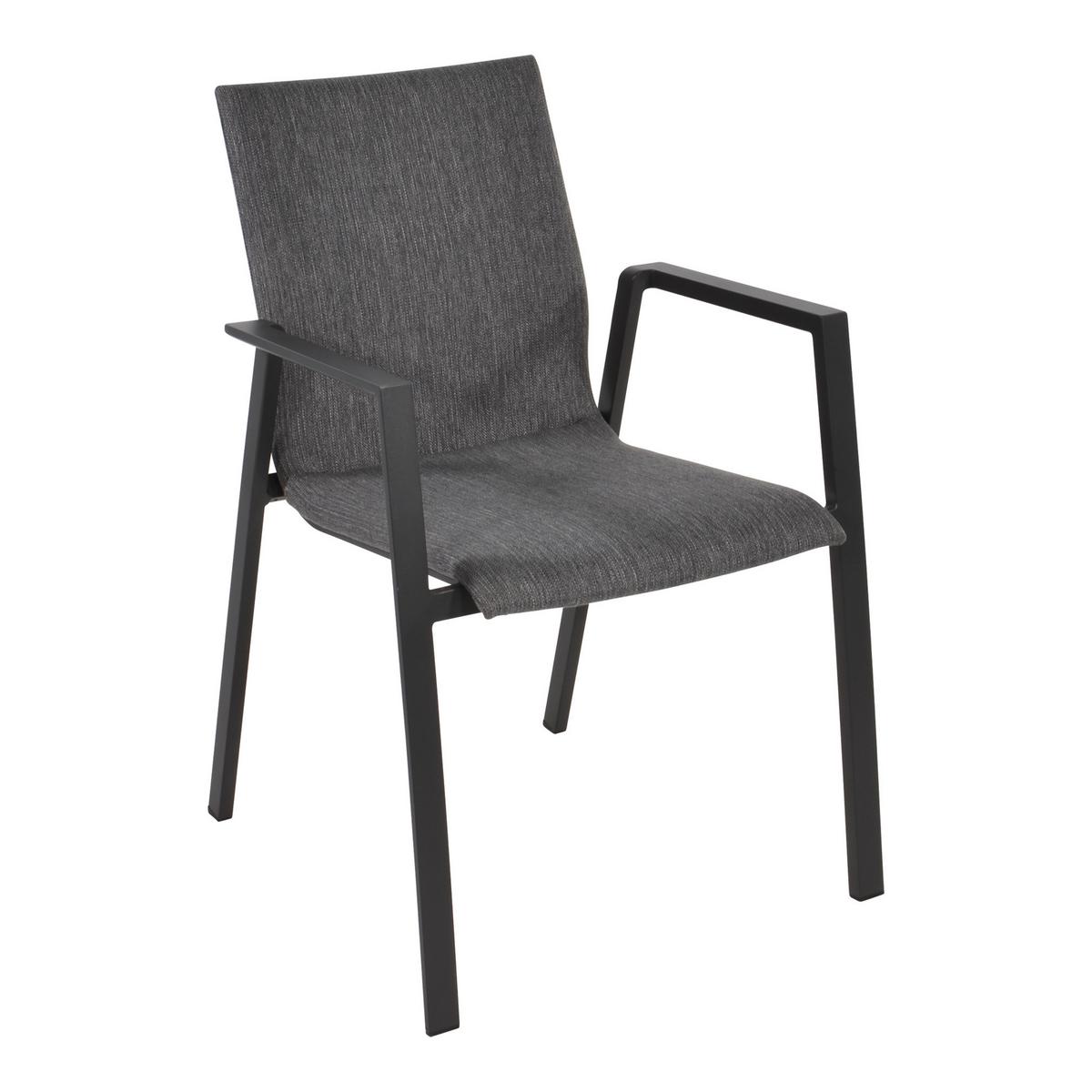 KRZESŁO SZTAPLOWANE FARDAU NEGRO 41965 - antracytowy/szary, Basics, metal/tkanina (55,5/60/83cm)
