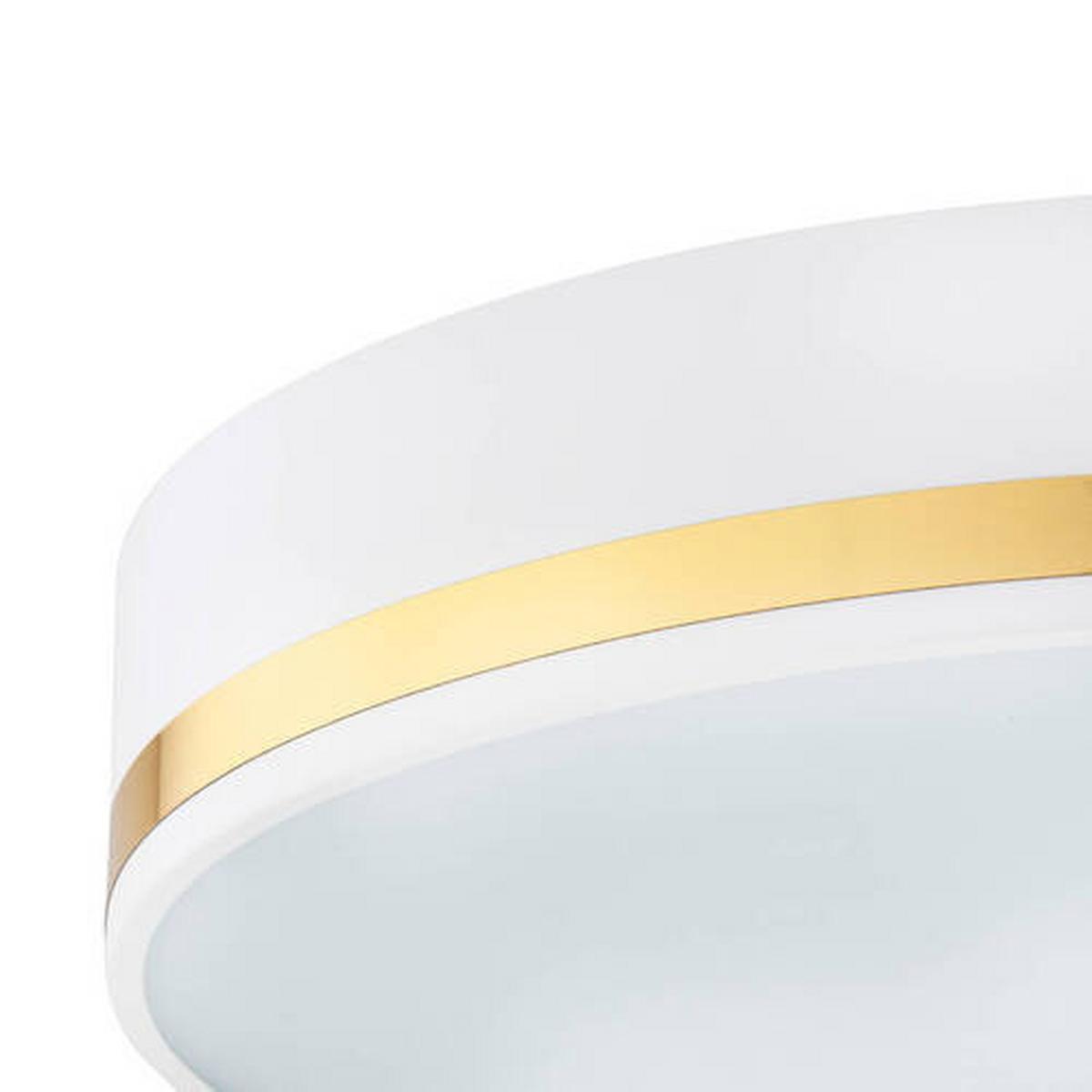Deckenleuchte Amore Weiß/Goldfarben max. 15 Watt - Goldfarben/Weiß, Basics, Glas/Metall (8/35/35cm)