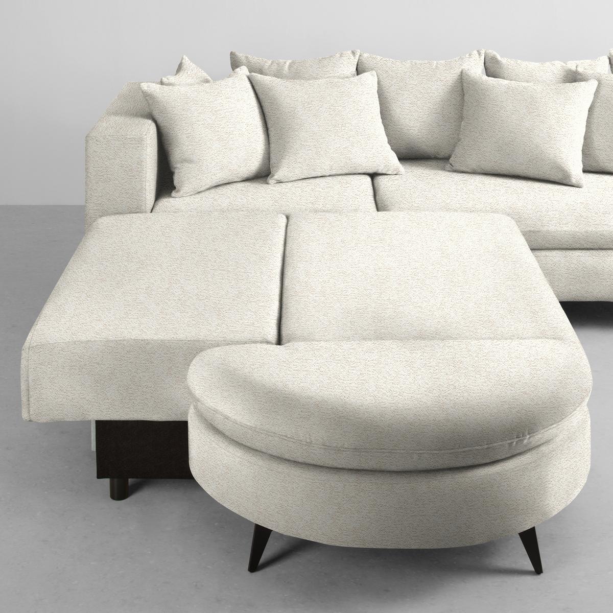 Ecksofa Axel Beige - Beige/Schwarz, MODERN, Textil/Metall (250/87/291cm) - Mömax