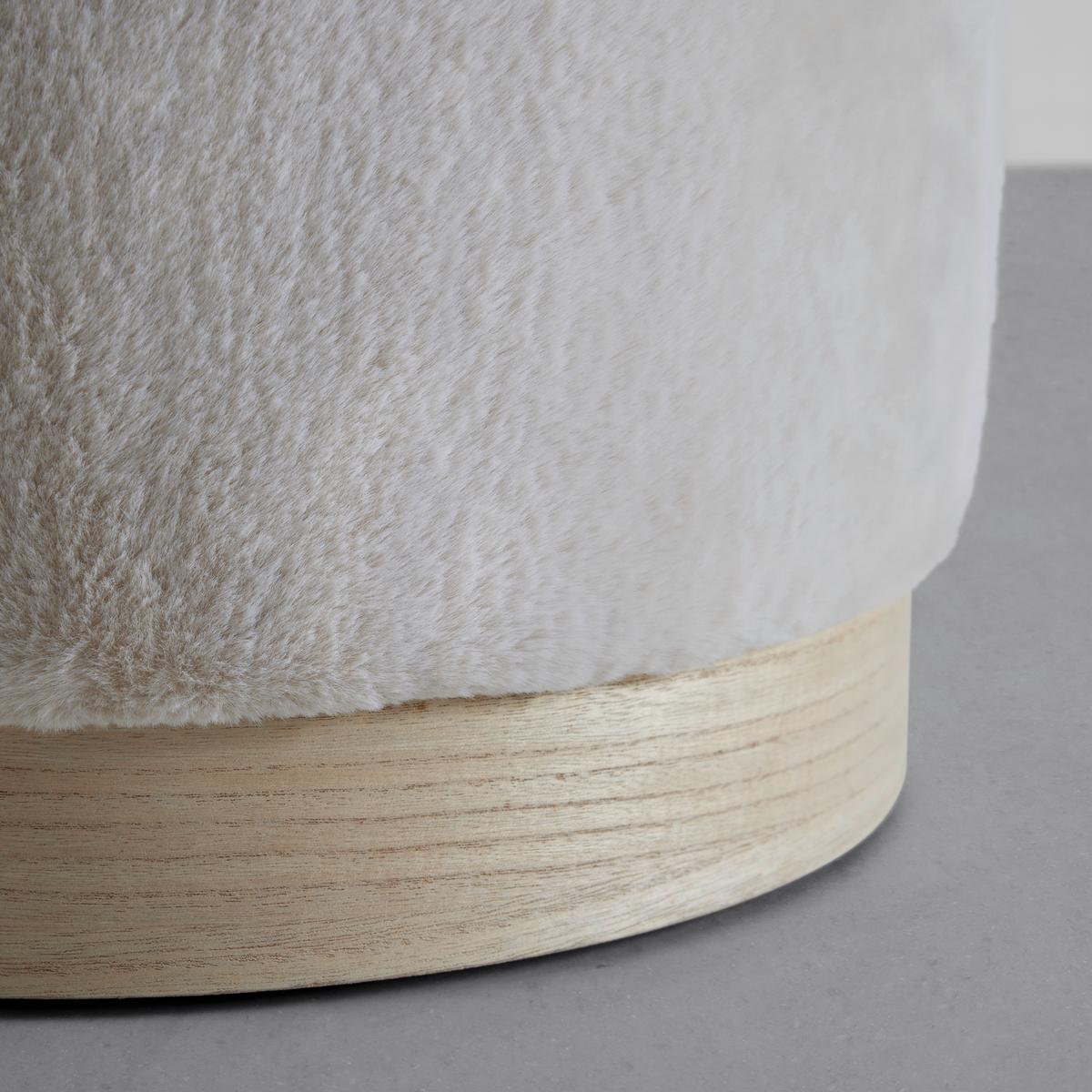 Hocker Pelo mit Stauraum Taupe Kunstfell - Taupe, ROMANTIK / LANDHAUS, Papier/Holzwerkstoff (39/40/39cm) - Premium Living
