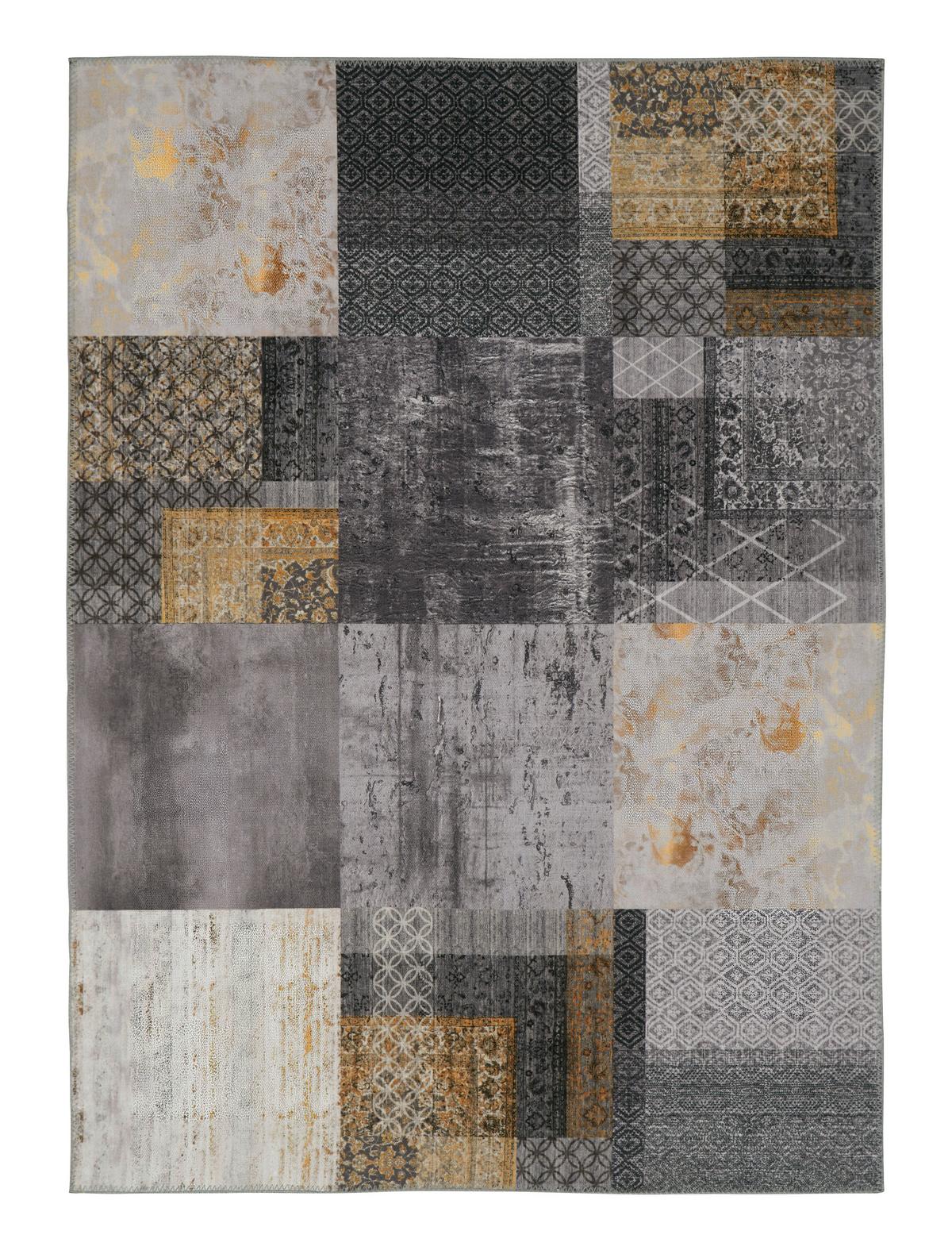 Covor cu țesătură plată Edessa 3 - auriu/gri, Modern (160/230cm) - Mömax