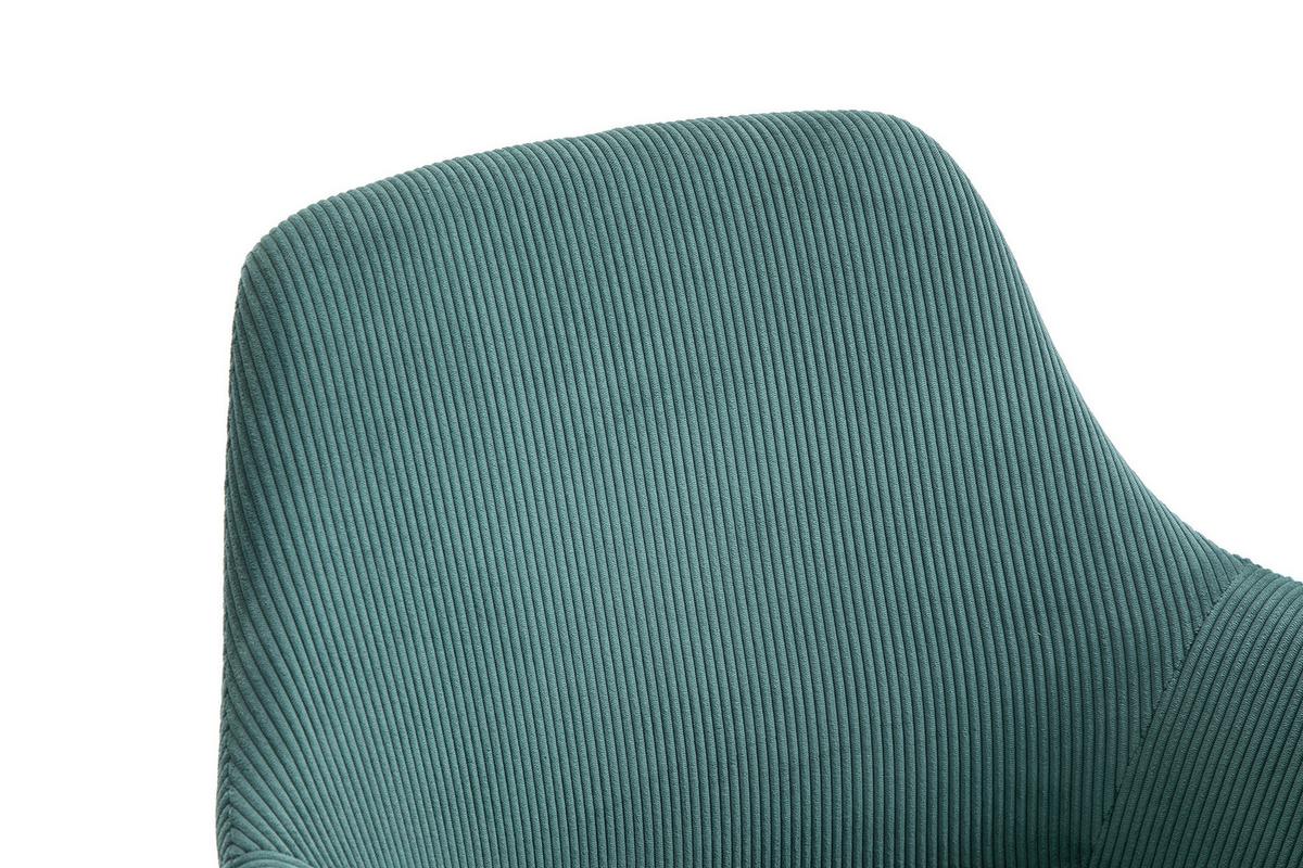 Set Naslanjačev Cord, Zelena, 2-Delni - črna/zelena, Moderno, kovina/tekstil (64/86/59cm) - Livetastic