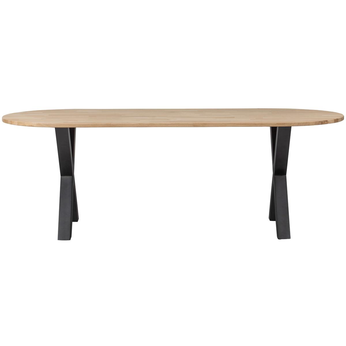 Esstisch Tablo Eichefarben L: 220 cm - Eichefarben/Schwarz, Design, Holz/Metall (220/90/75cm) - Livetastic