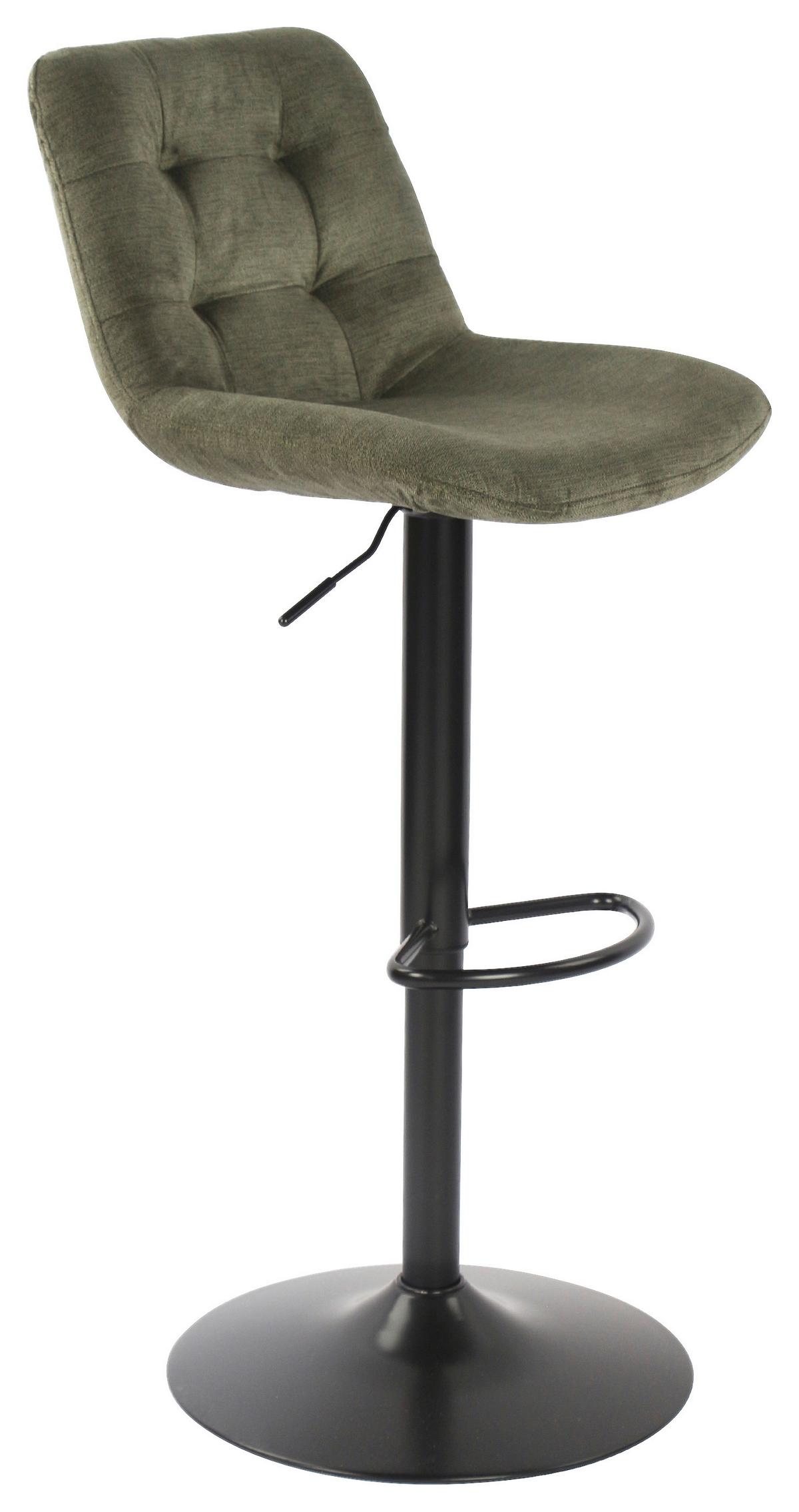 Bárszék Lars - fekete/zöld, Modern, textil/fém (47/89,5-111,5/52cm) - Mömax