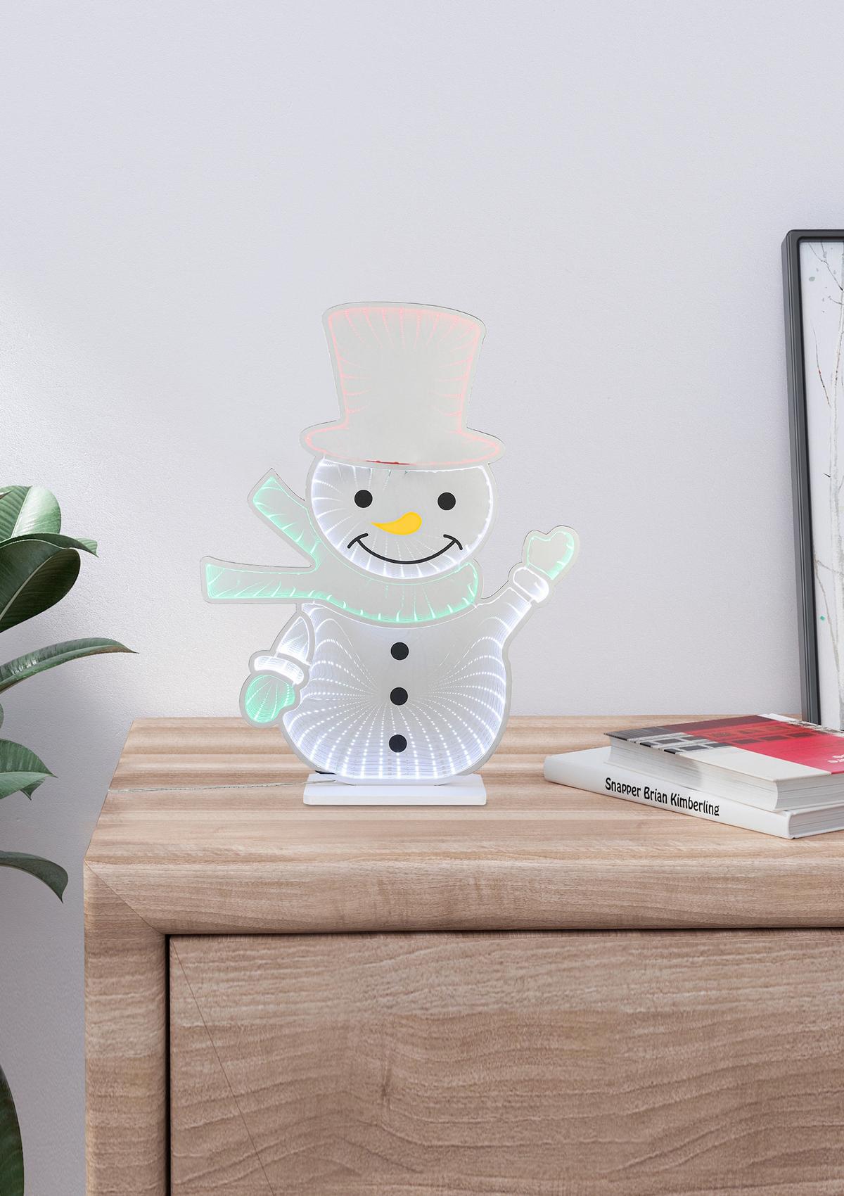 LED-Dekoleuchte Schneeli Weiß max. 6 Watt - Chromfarben/Weiß, Design, Kunststoff (12/42,5/55cm) - Mömax