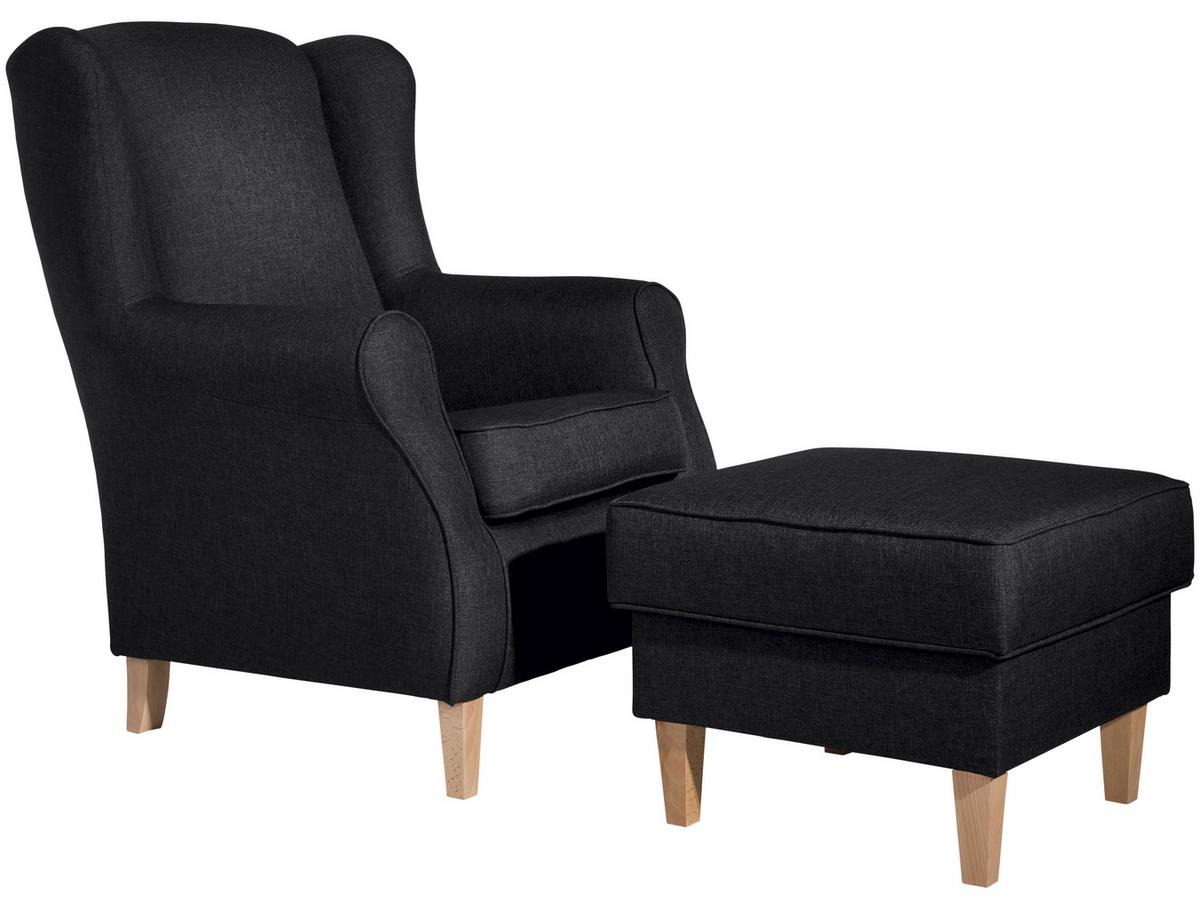 Hocker Lorris Graphitfarben Flachgewebe - Buchefarben/Graphitfarben, Design, Holz/Textil (53/45/53cm) - Max Winzer