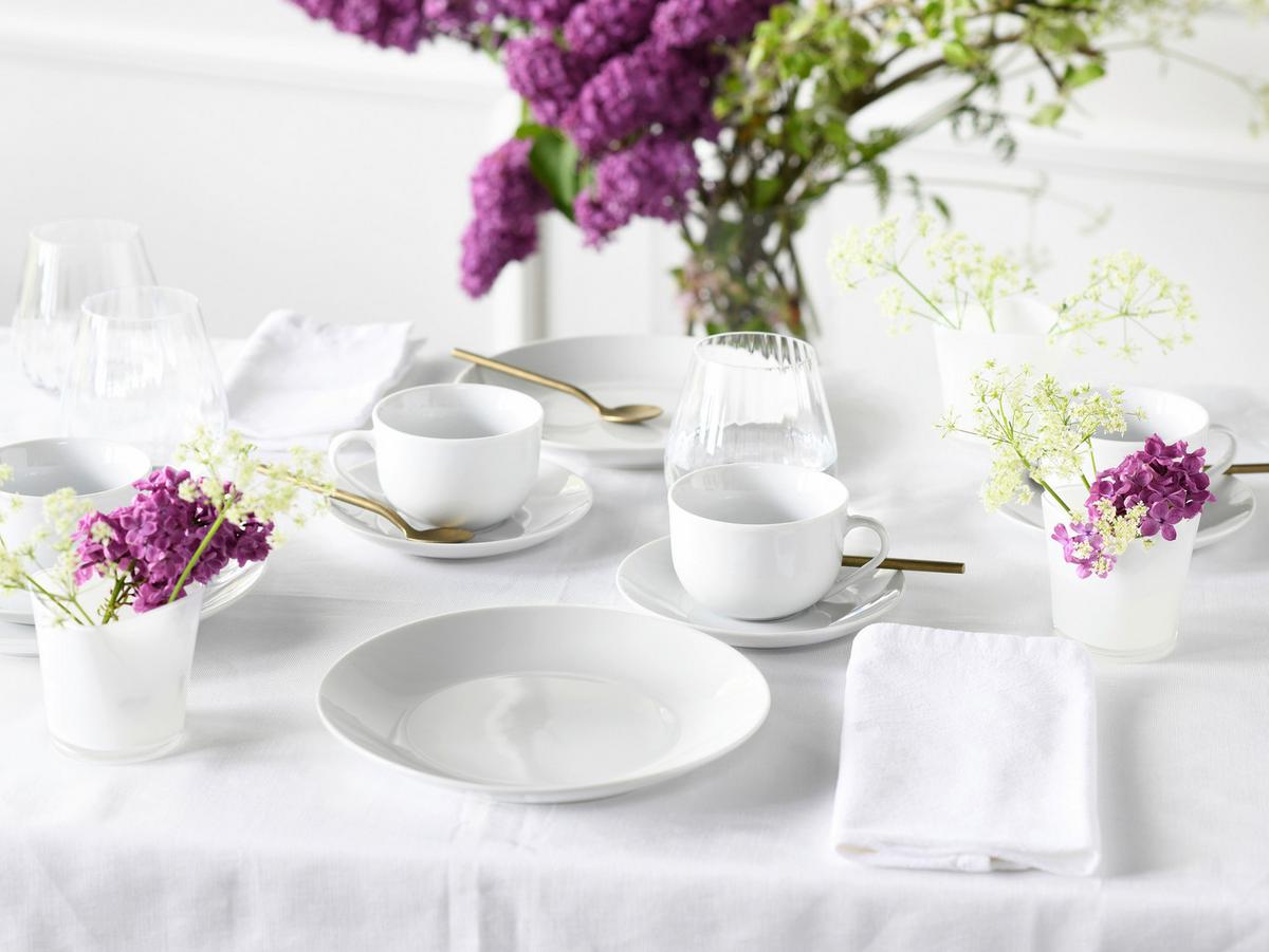 Kaffeeservice Luna Weiß, 18-teilig - Weiß, Basics, Keramik - Creatable