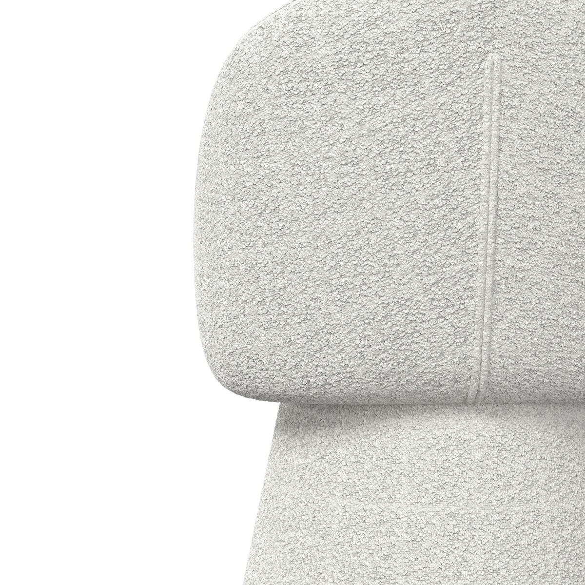 Armlehnstuhl Maia Weiß Chenille Drehbar Gepolstert - Weiß, MODERN, Textil/Metall (60/84,5/59cm) - Bessagi Home