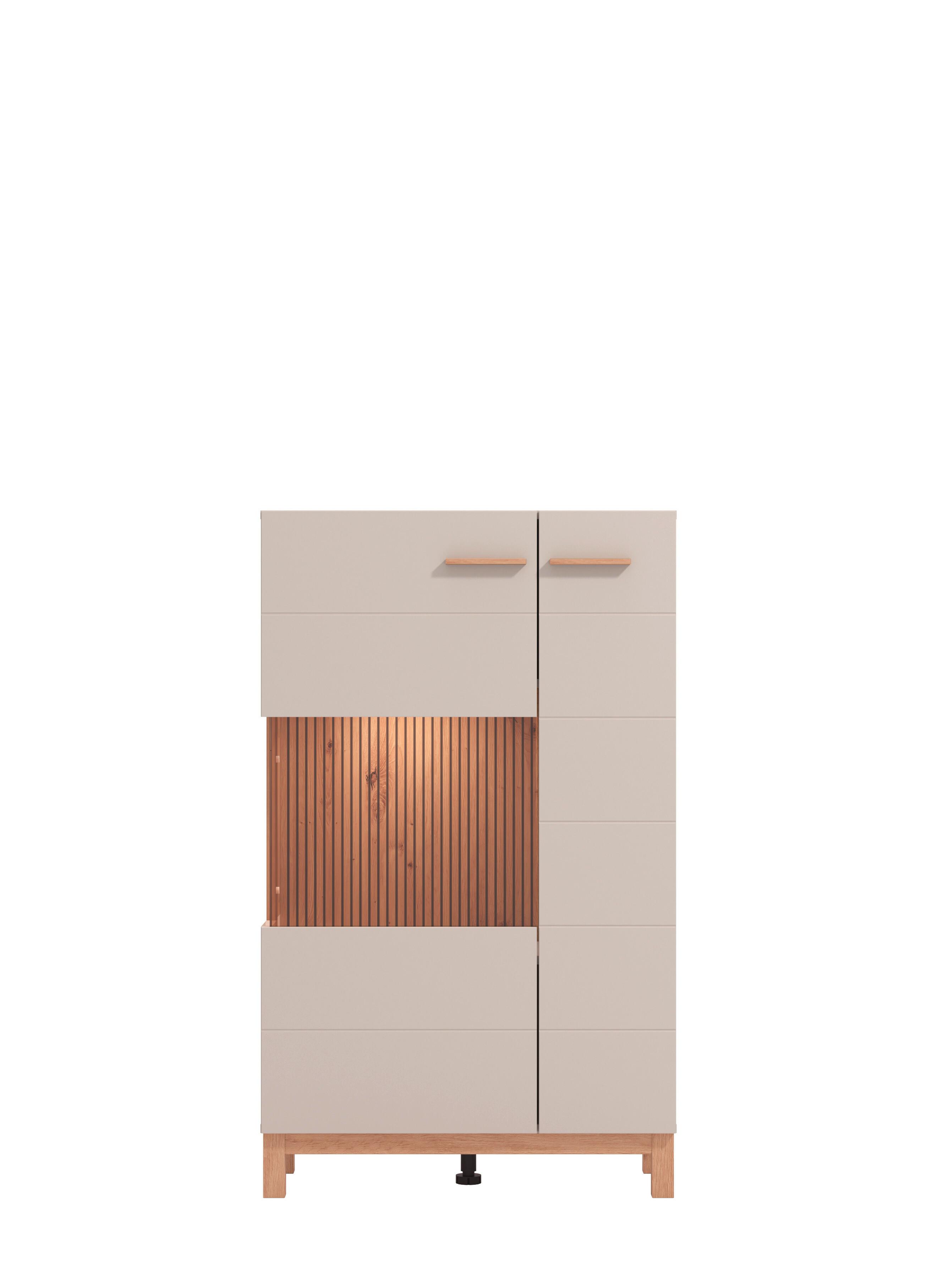 Highboard Essex Ksm Kaschmir/Eiche Artisan - Kaschmir/Eiche Artisan, MODERN, Holzwerkstoff (77/127,5/35cm) - P & B