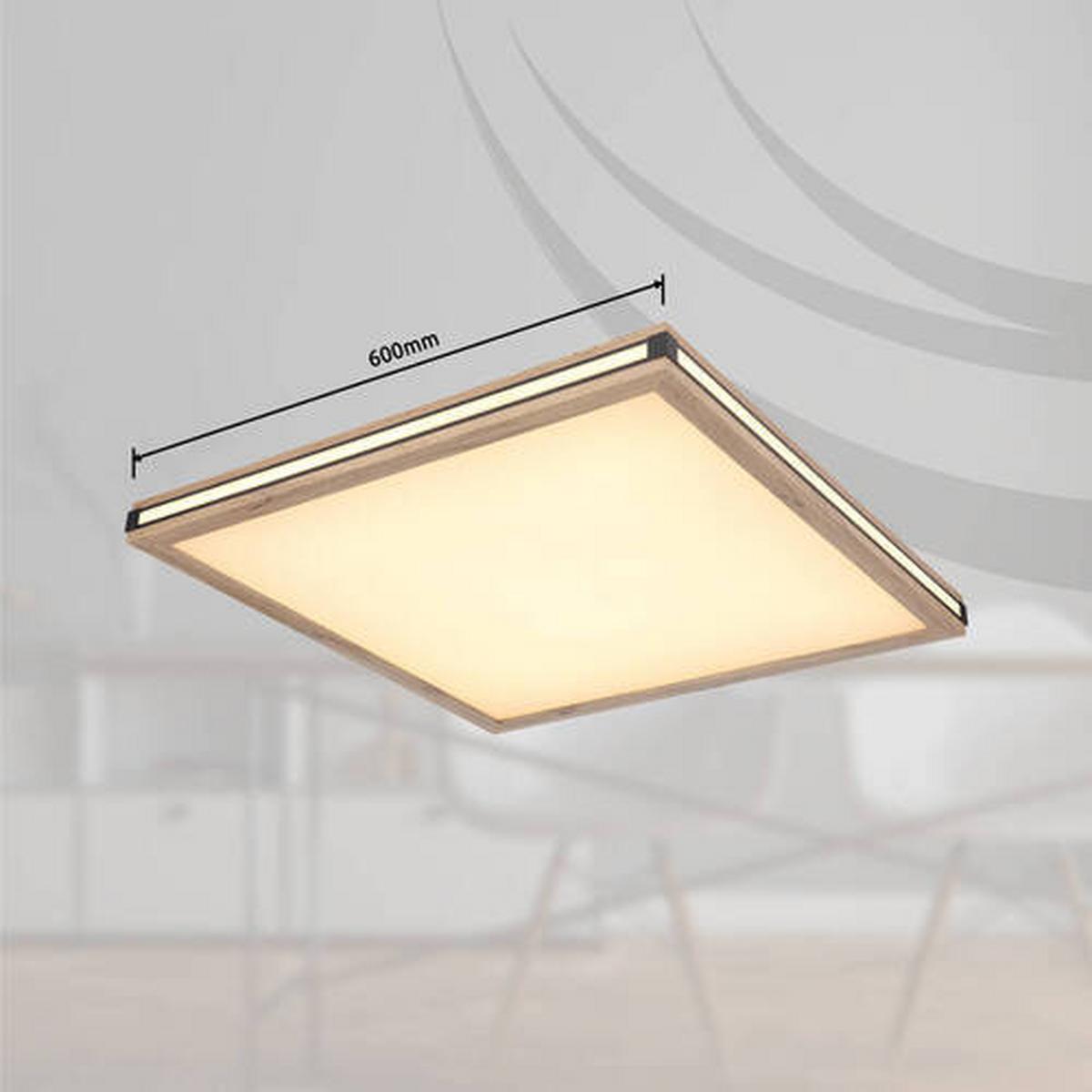 Stropna Led-svetilka Carla, S Sijalko - črna/bela, Natur, kovina/umetna masa (60/60/7,5cm) - Globo