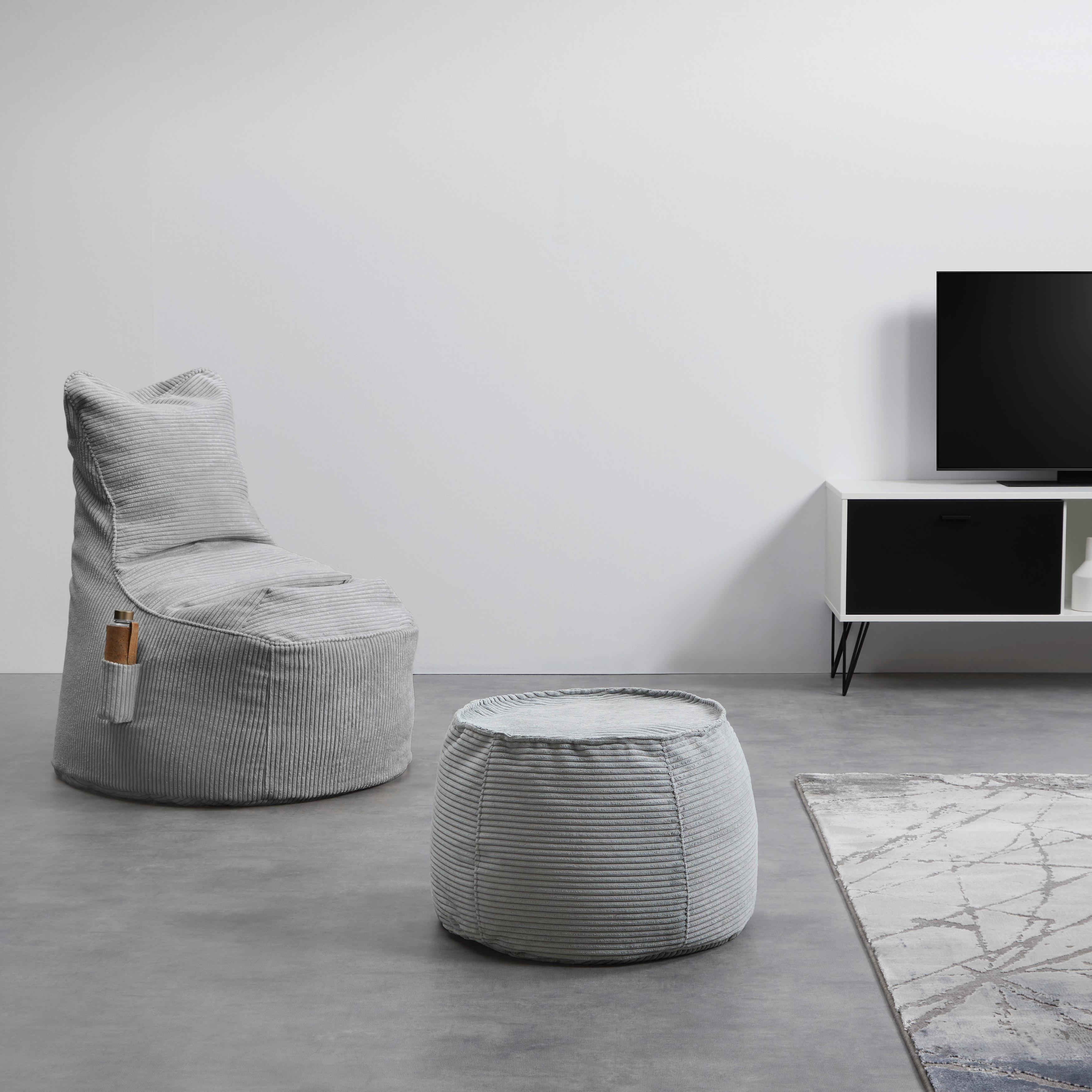Hocker Lucylla in Grau - Grau, MODERN, Textil (60/60/38cm) - Mömax