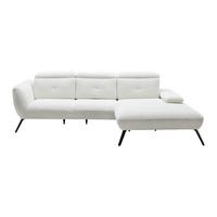 Wohnlandschaft Seattle in Weiß - Schwarz/Weiß, MODERN, Holzwerkstoff/Textil (301/196cm) - Premium Living