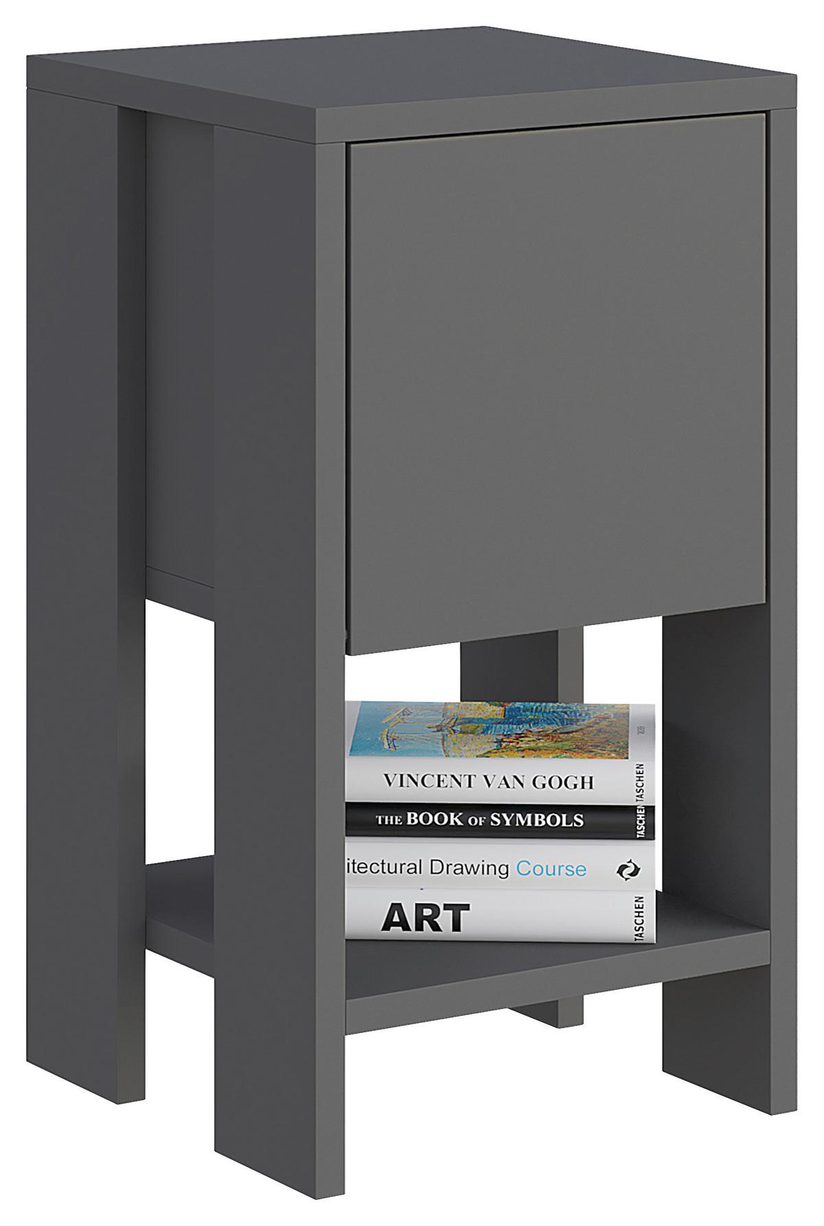 Nachttisch Ema ca. 30x55x30 cm Anthrazit - Anthrazit, Design, Holzwerkstoff (30/55/30cm) - Livetastic