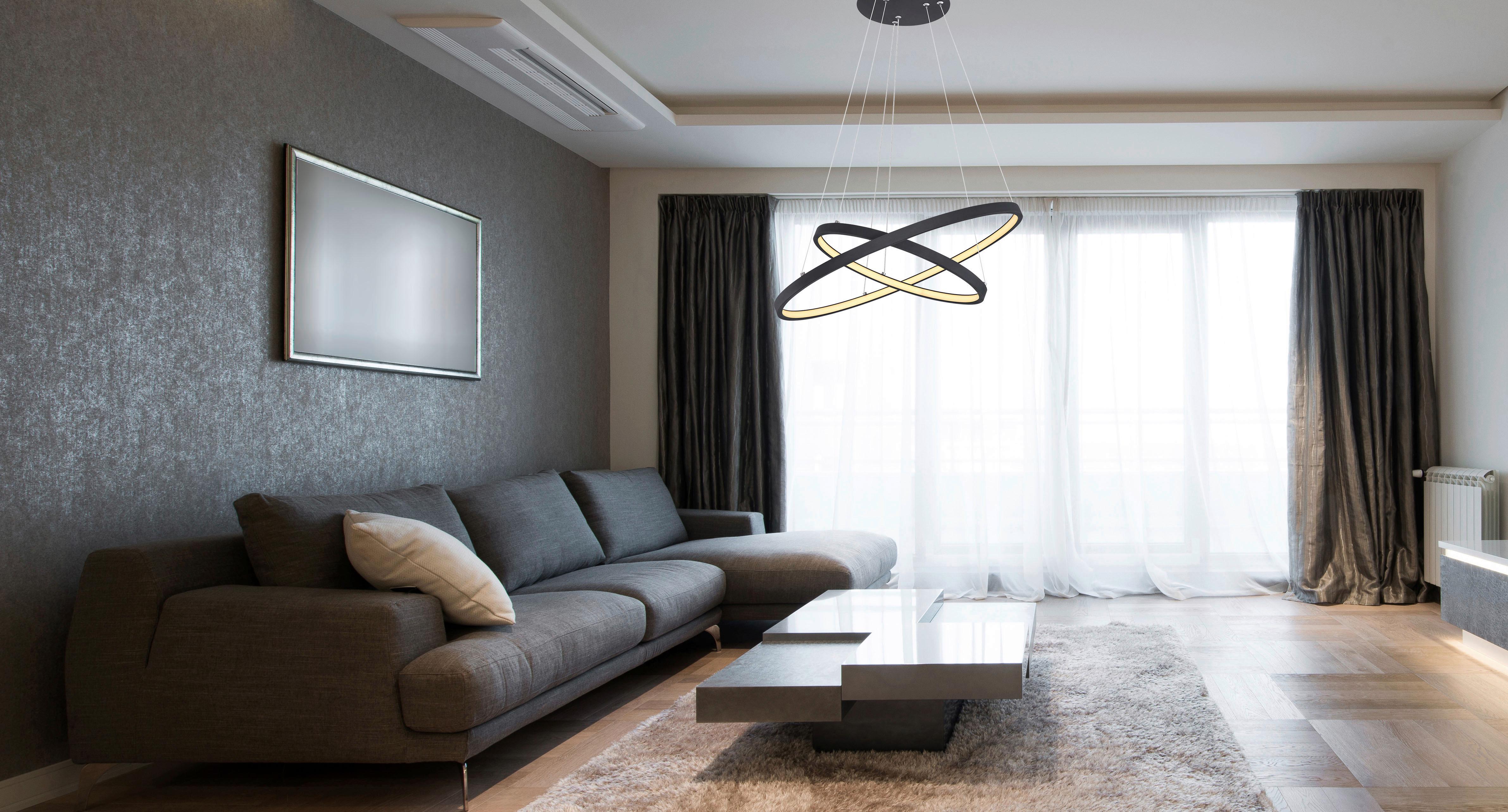 LED-HÄNGELEUCHTE 67192-42B RALPH - Weiss/Schwarz, Design, Kunststoff/Metall (51/120cm) - Globo