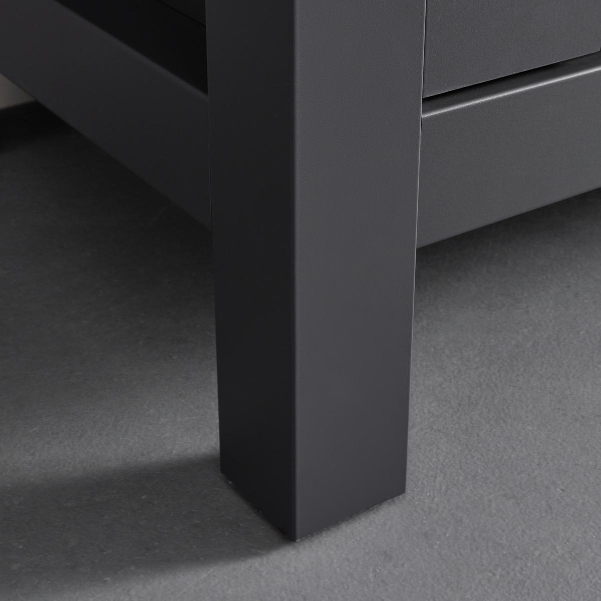 Vitrine "Claudio" dunkelgrau/eiche - Dunkelgrau/Graphitfarben, Modern, Glas/Holz (71/203/44cm) - Bessagi Home