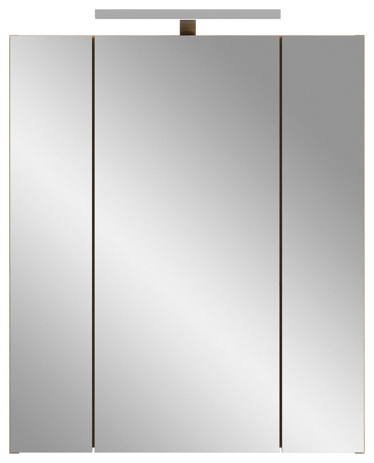 Element S Ogledalom Ice - hrast Artisan, Basics, drvni materijal (60/70/18cm) - MID.YOU