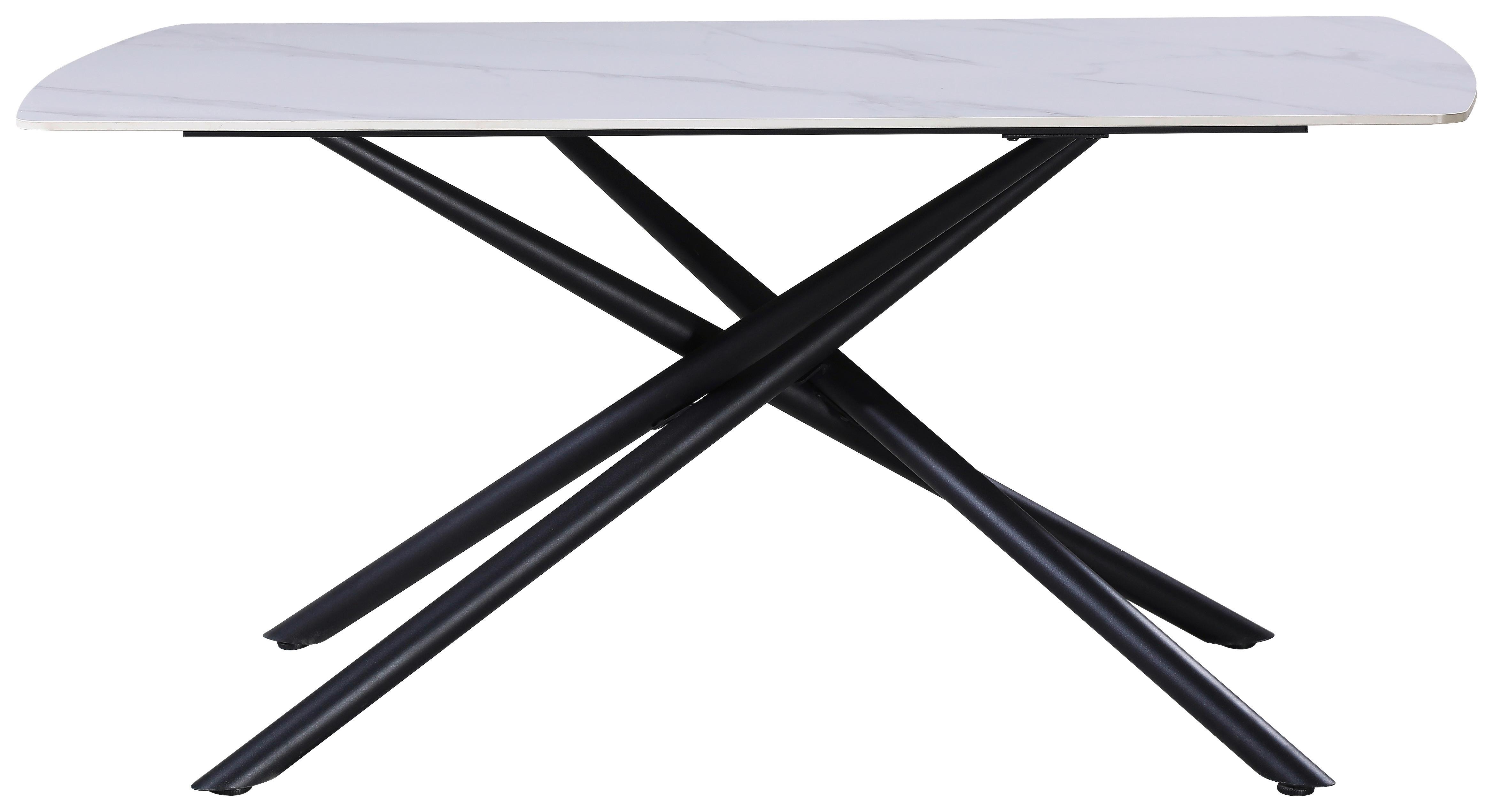 Jedilna Miza Mailand, Bela, 160 X 90 Cm - črna/bela, Trend, kovina/keramika (160/75/90cm) - Mömax