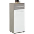 Unterschrank Weiß Hochglanz/braun - Dunkelbraun/Alufarben, KONVENTIONELL, Holzwerkstoff/Kunststoff (40/99/35cm) - PREMIUM LIVING