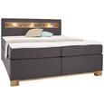 Boxspringbett Anthrazit 160x200cm - Eichefarben/Anthrazit, KONVENTIONELL, Holzwerkstoff/Textil (210/170/115cm) - PREMIUM LIVING
