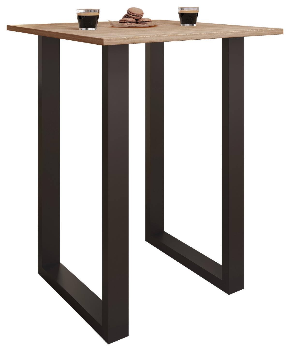 Bartisch Xona ca. 80x102x50 cm Schwarz/Eiche - Eichefarben/Schwarz, KONVENTIONELL, Holzwerkstoff/Metall (80/50/102cm)