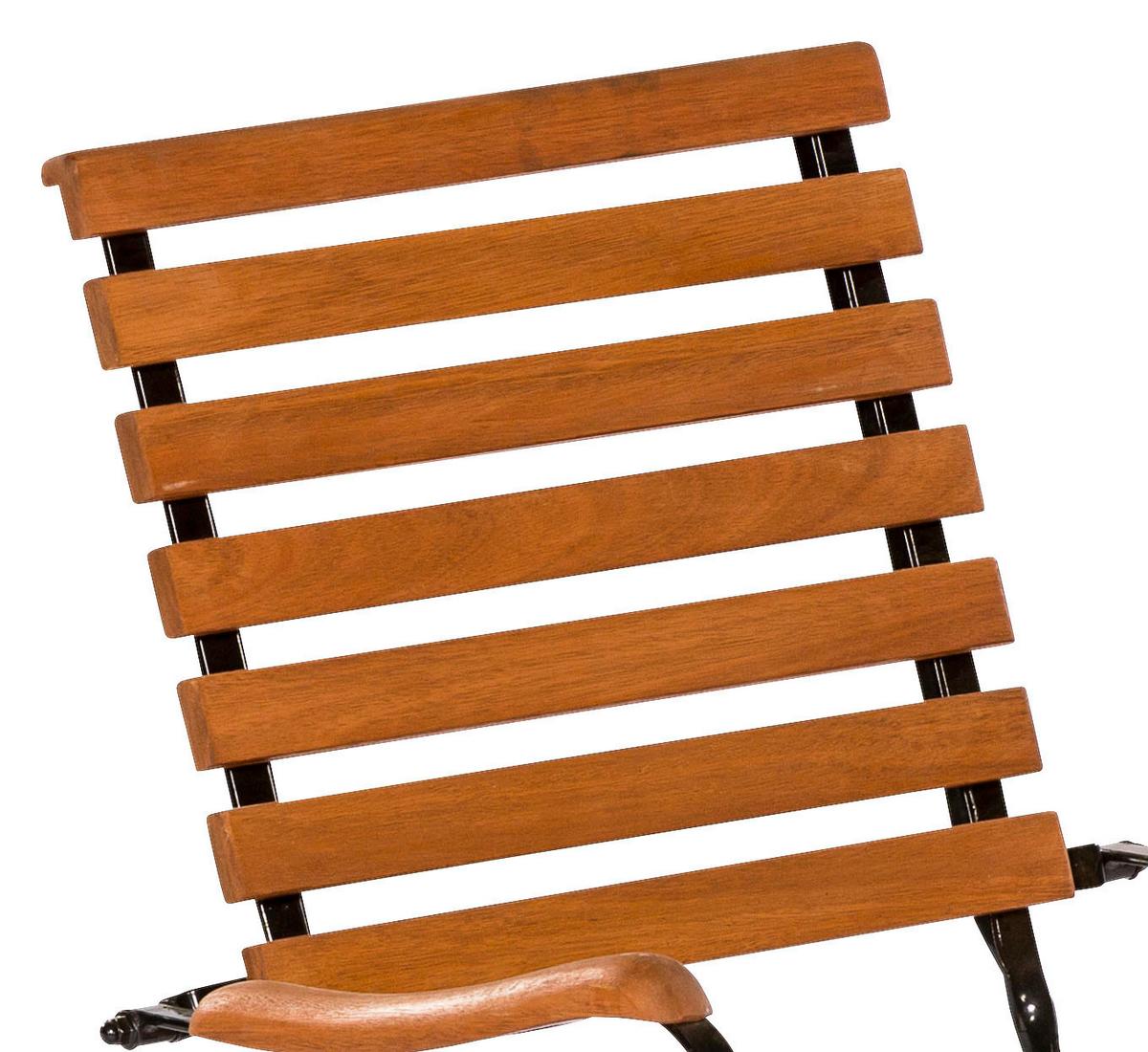 Vrtni Stol Schlossgarten, Masivno, Visok Naslon - črna/naravne barve, Romantika, kovina/les (58/95/66cm) - Gardenson