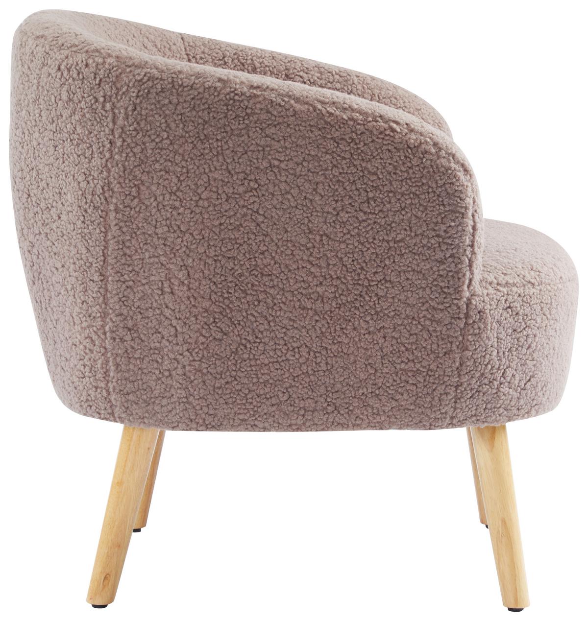 FOTEL KRANJ - écru/taupe, Design, drewno/tkanina (72/71/74cm) - MID.YOU