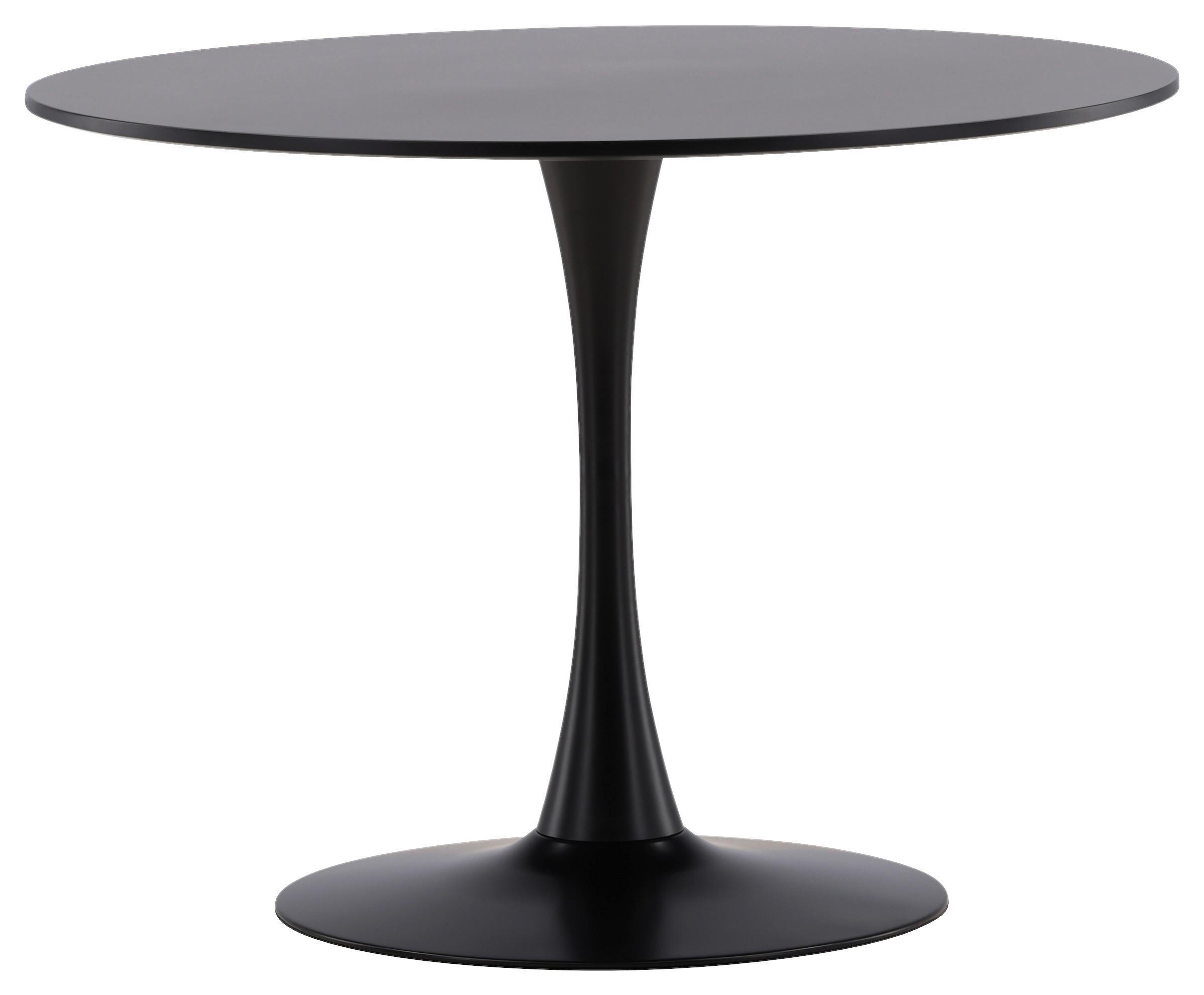 Esstisch Glade Ø ca. 100 cm Schwarz - Schwarz, Design, Holzwerkstoff/Metall (100/100/74cm) - Livetastic