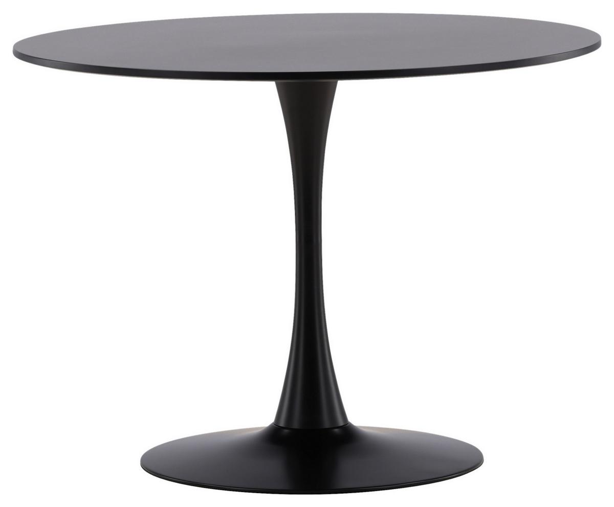 Esstisch Glade Ø ca. 100 cm Schwarz - Schwarz, Design, Holzwerkstoff/Metall (100/100/74cm) - Livetastic